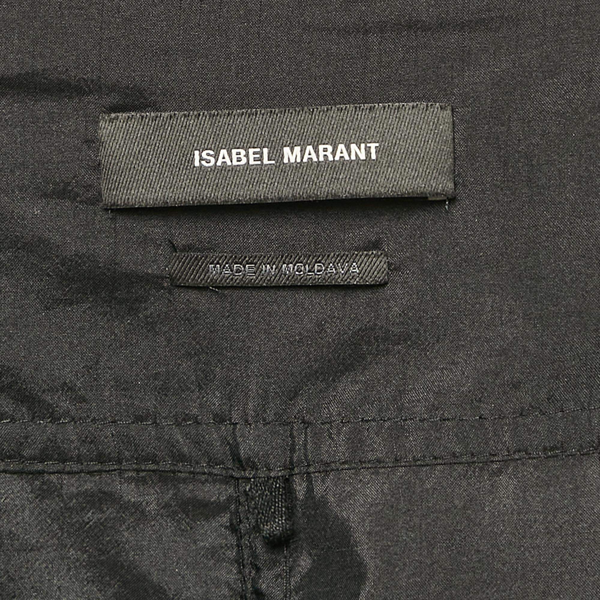 Pre Owned Isabel Marant Black Nylon Adjustable Waist Trousers S