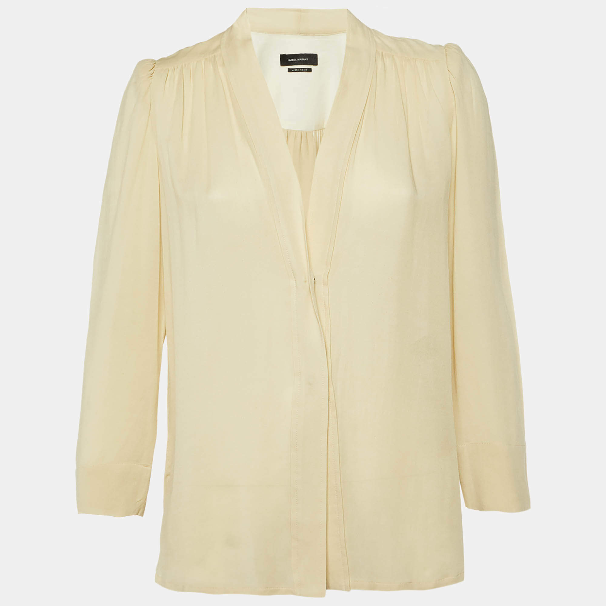 Isabel Marant Beige Cotton Blend Button Front Blouse S 