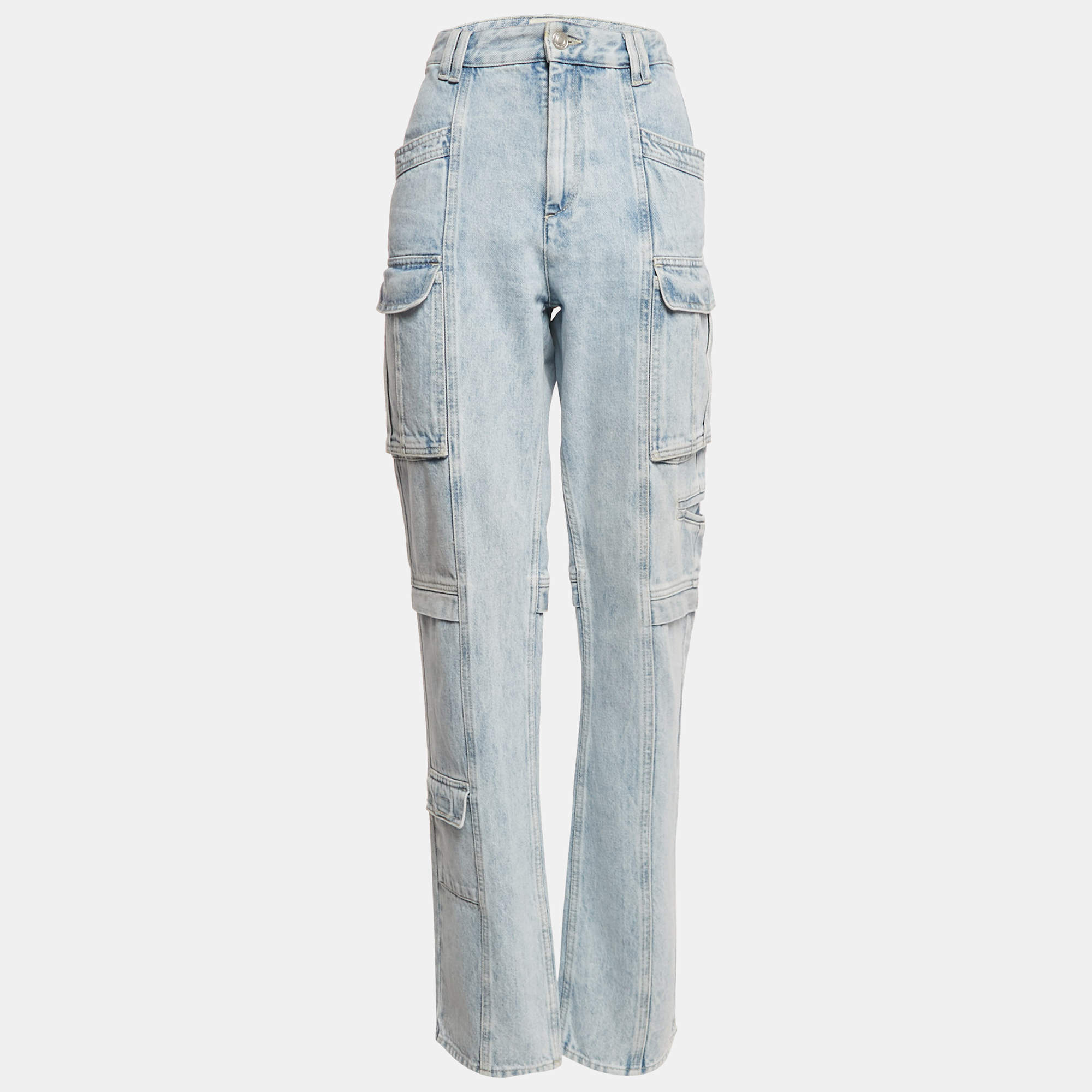 Isabel Marant Blue Denim Cargo Jeans L Waist 34"