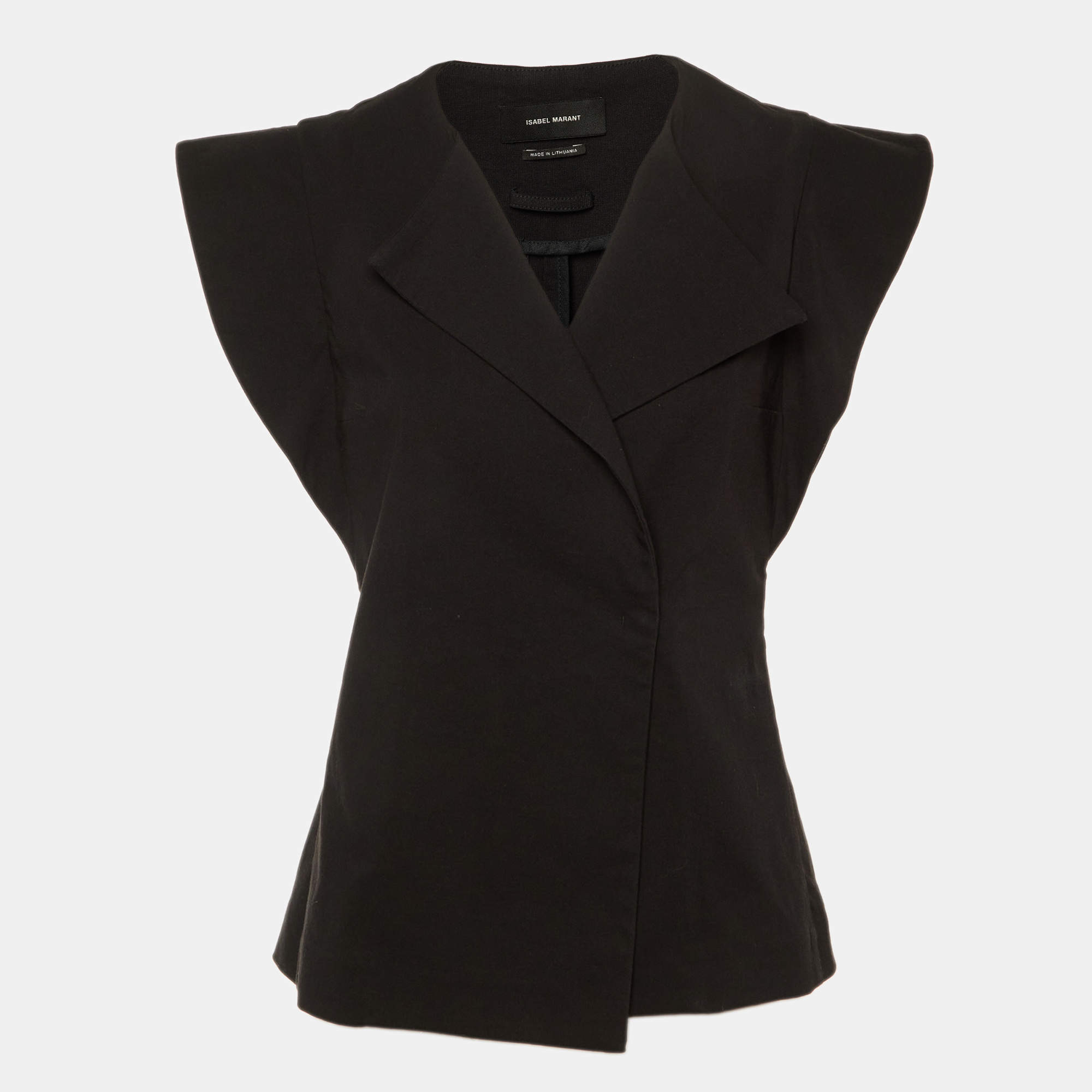 Pre Owned Isabel Marant Black Cotton Wrap Top M