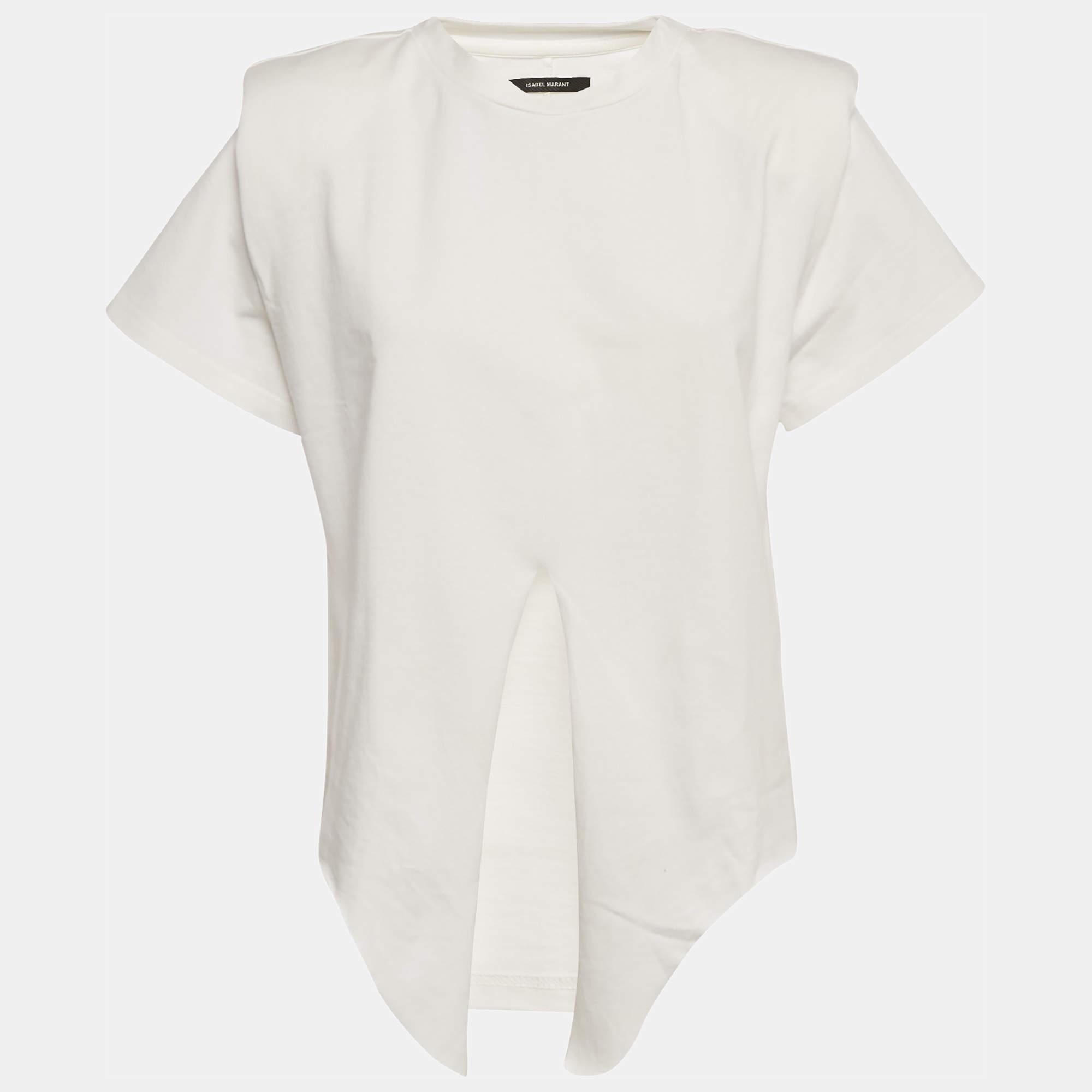 مملوكة مسبقًا Isabel Marant White Jersey Tie-Up Belita Top S
