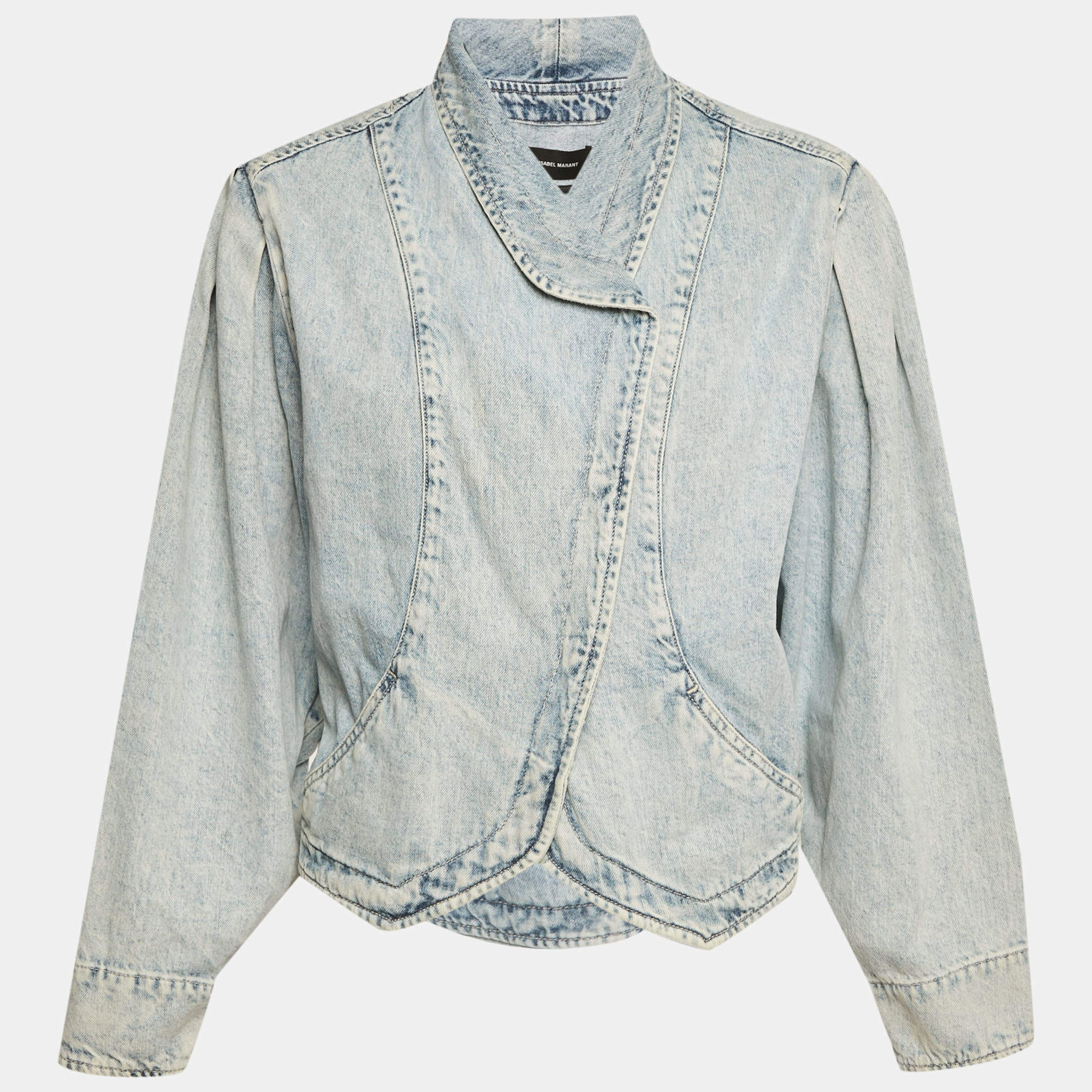 مملوكة مسبقًا Isabel Marant Blue Denim Crossover Pauline Jacket S