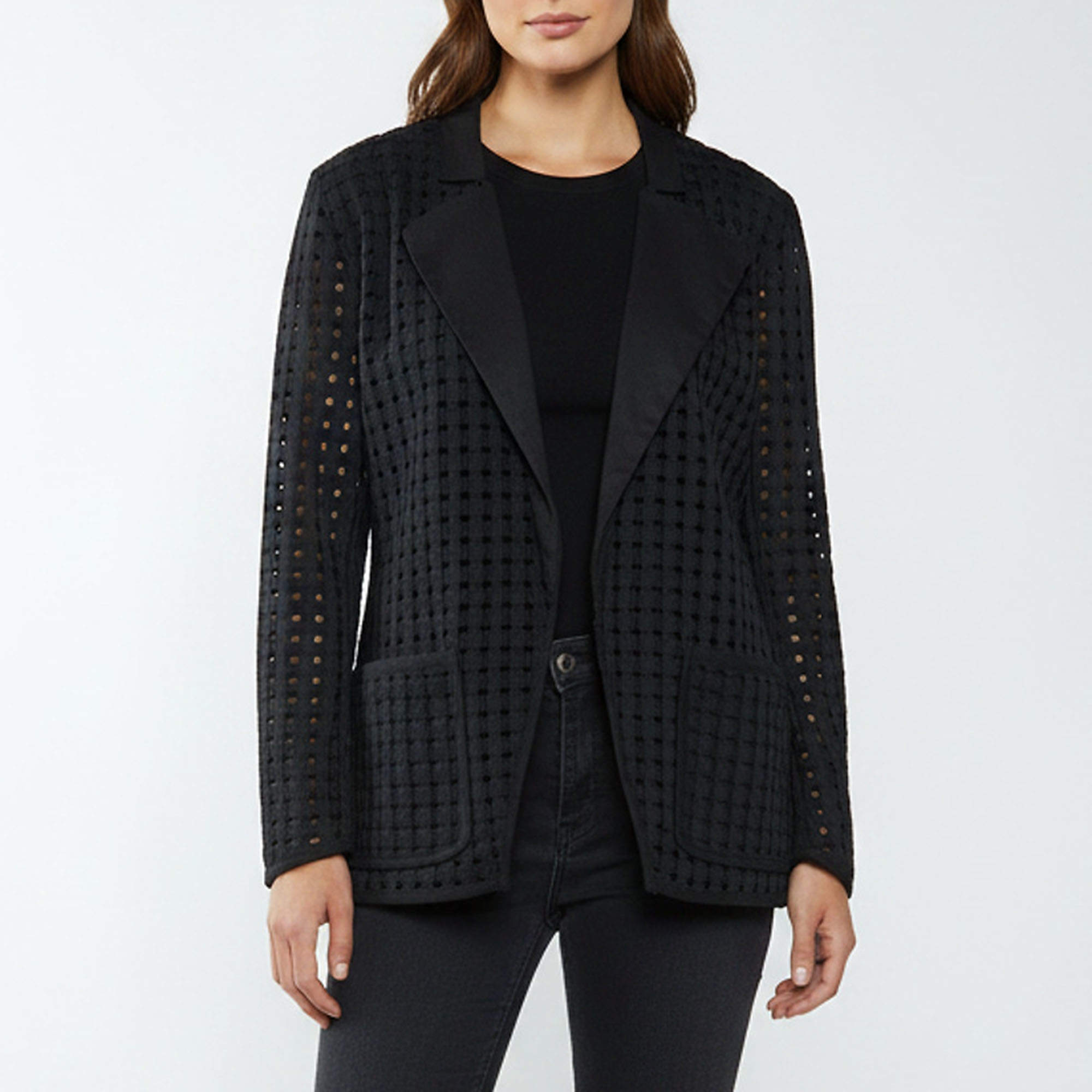 Pre Owned Isabel Marant Black Denim Open Cage Tailored Blazer M