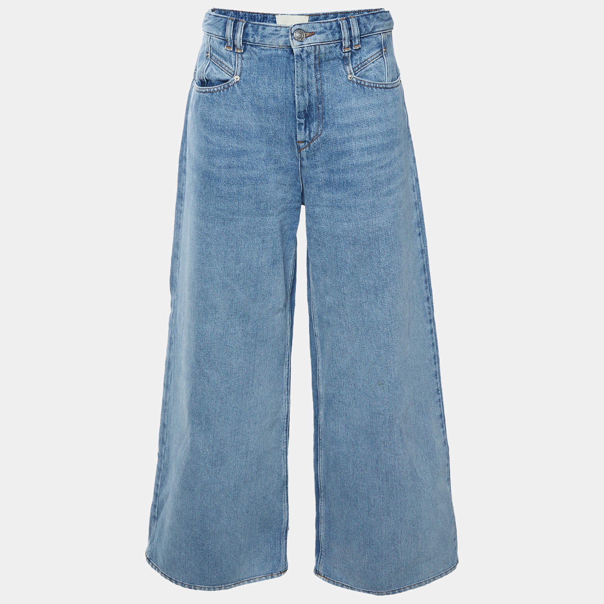 Pre Owned Isabel Marant Blue Denim Lemony Wide Leg Jeans L/Waist 31"