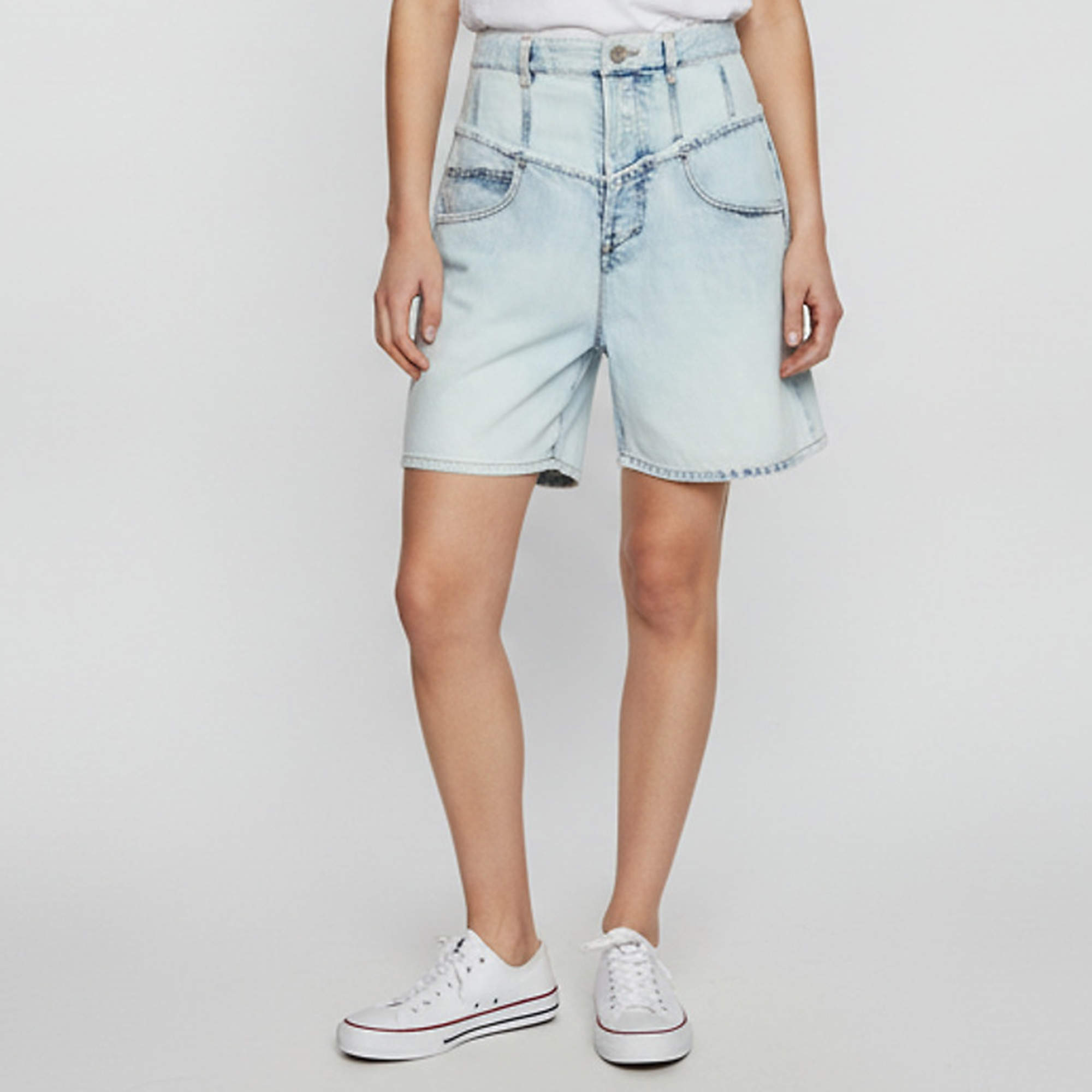 Pre Owned Isabel Marant Blue Denim High Waisted Oreta Shorts M