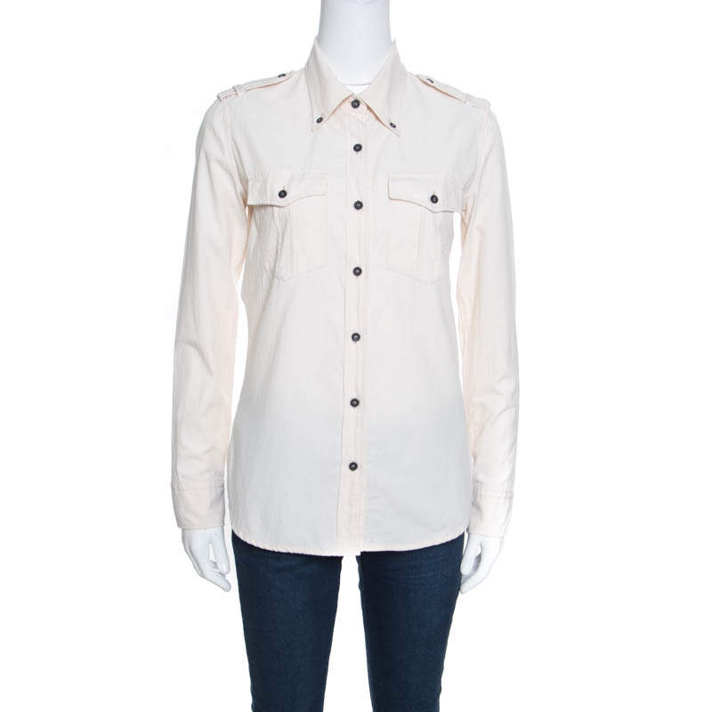 Pre Owned Isabel Marant Etoile Beige Cotton Long Sleeve Wandy Shirt S