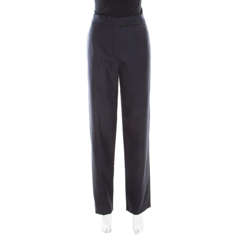 Isabel Marant Navy Blue Wool Tailored Trousers M