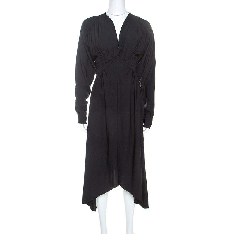 Pre Owned Isabel Marant Black Crepe Tamara Dress M