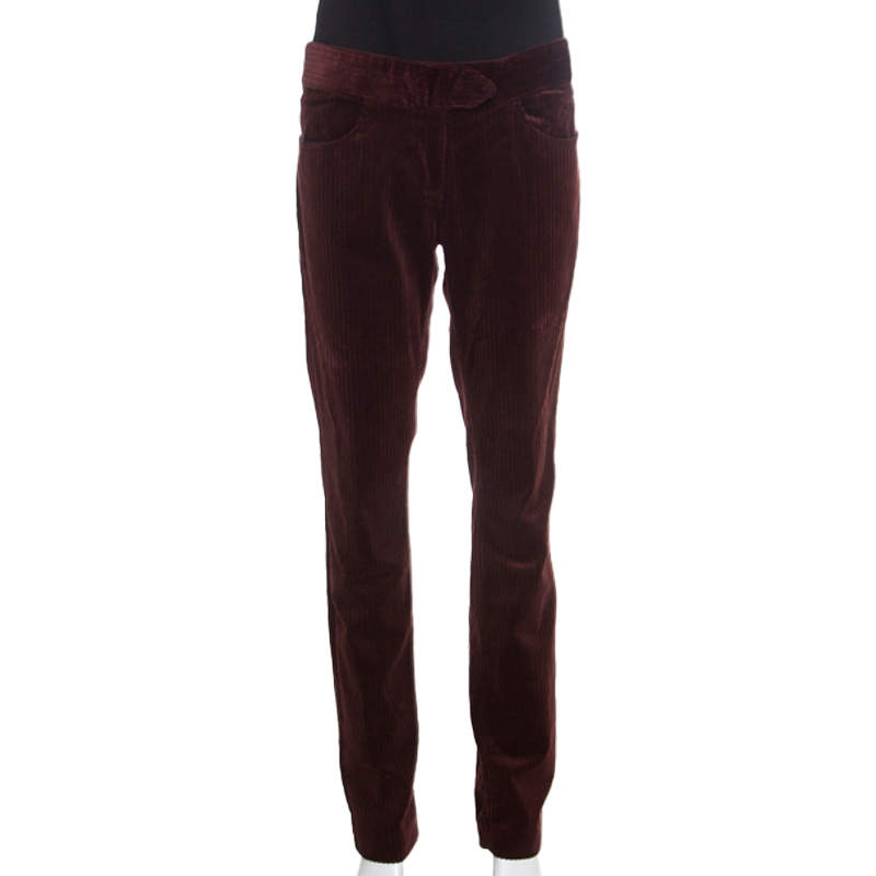 Isabel Marant Étoile Brown Stretch Cotton Corduroy Trousers L