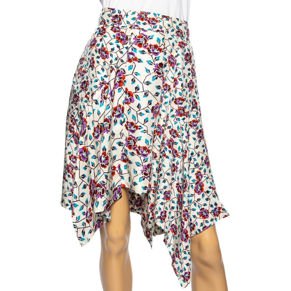 Pre Owned Isabel Marant Multicolor Floral Printed Asymmetrical Rachel Skirt S