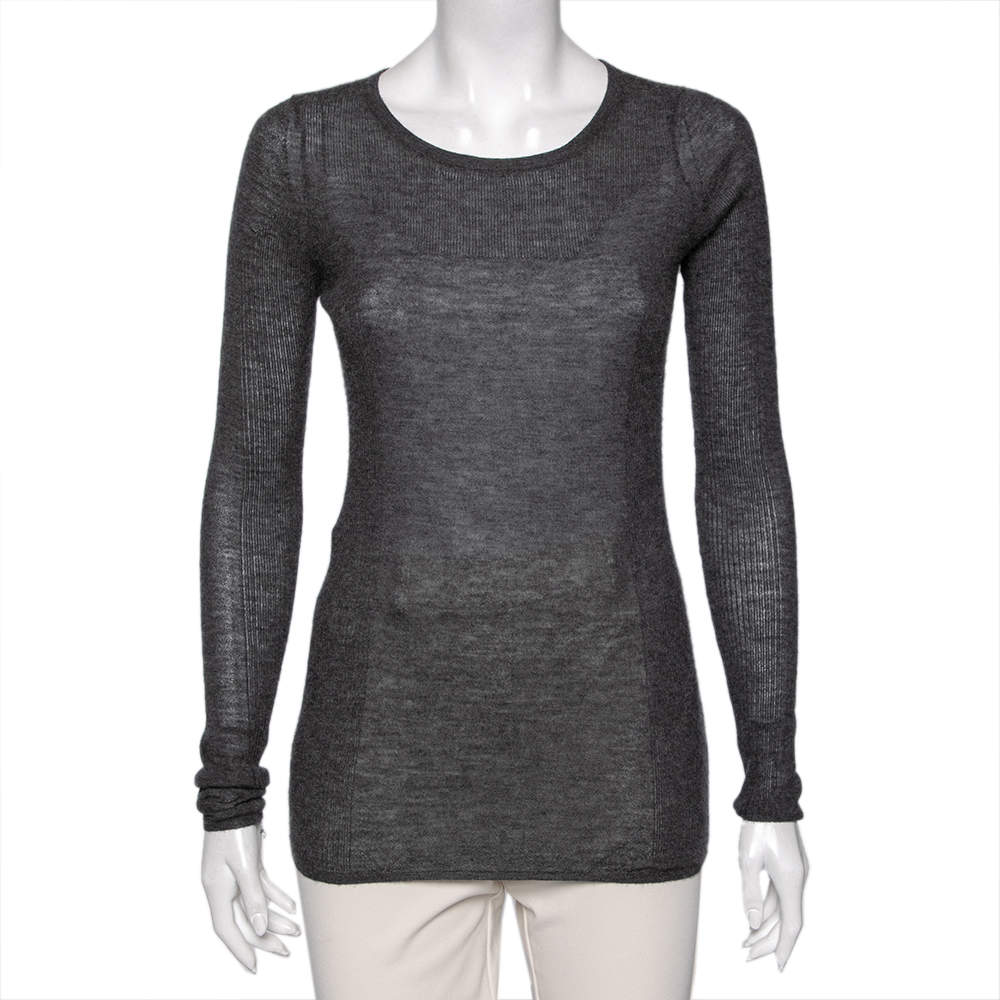 Isabel Marant Grey Cashmere Long Sleeve Sweater L