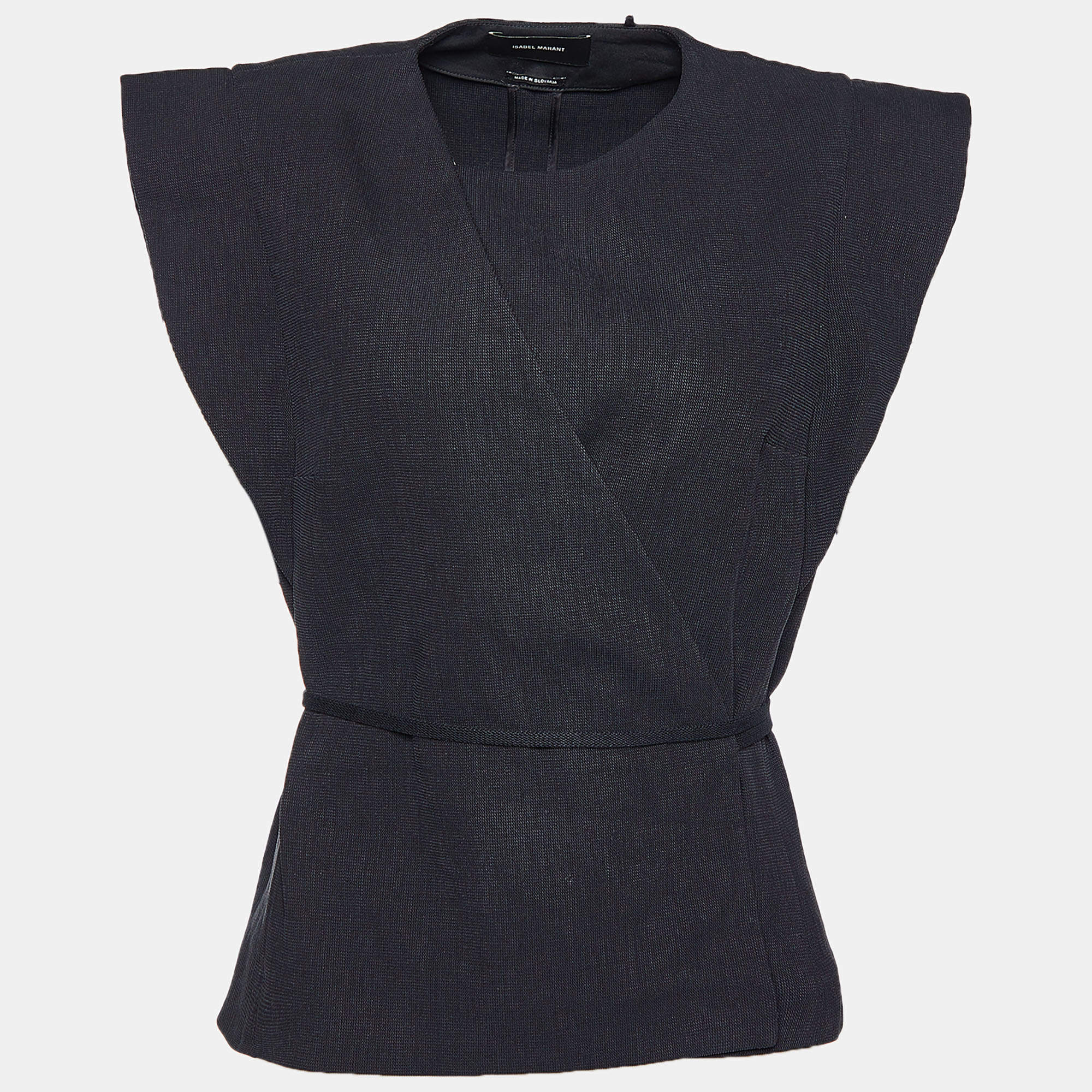 Isabel Marant Black Linen Wrap Vest M