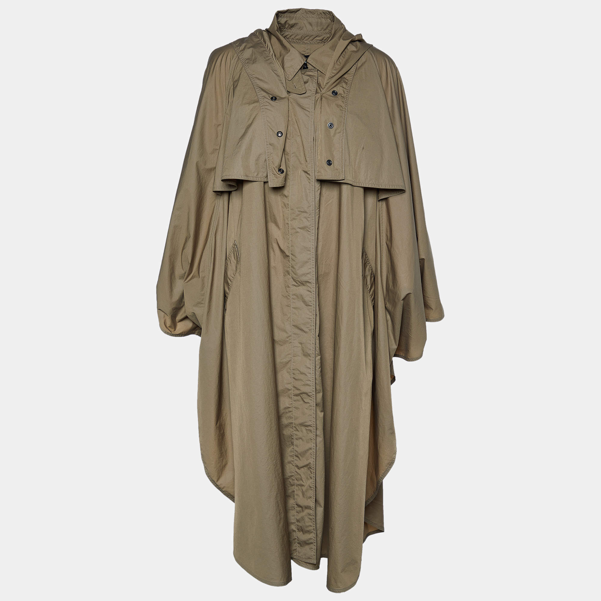 Pre Owned Isabel Marant Brown Synthetic Hooded Cover Coat (One Size)