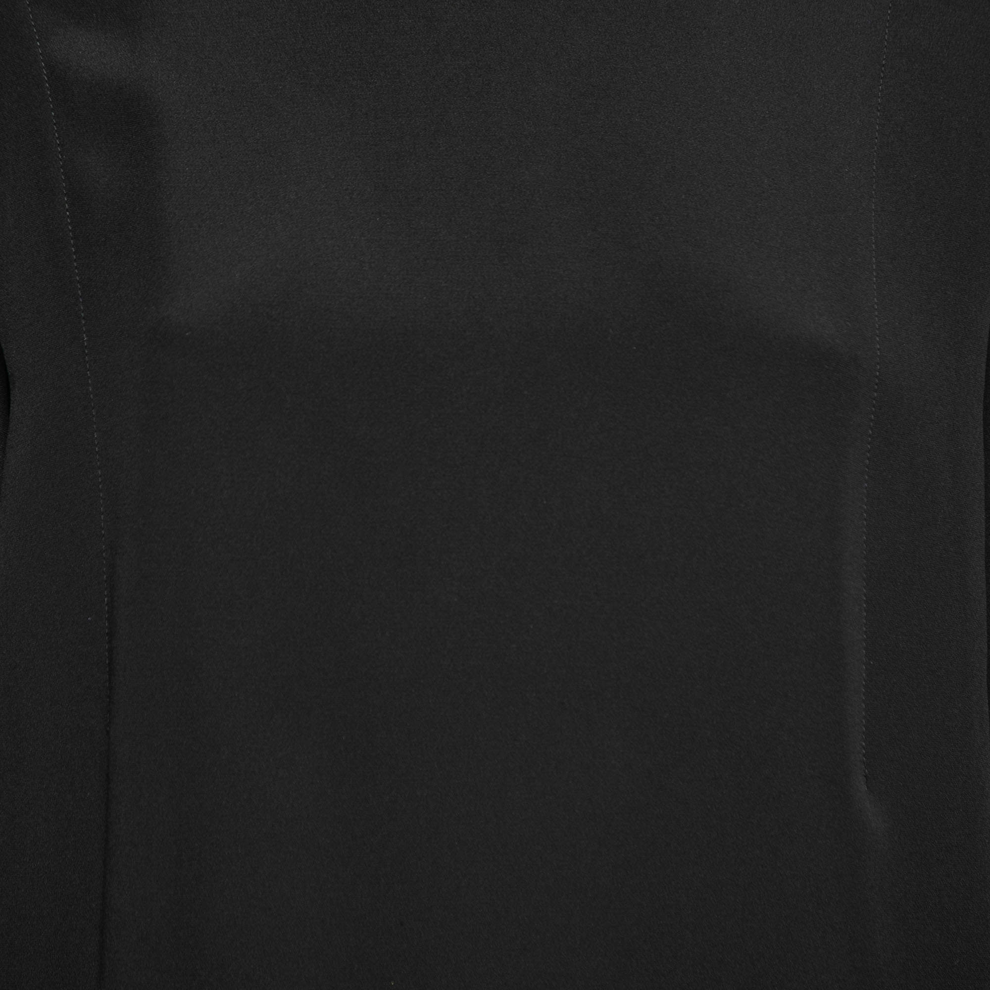 Pre Owned Isabel Marant Black Crepe High Neck Long Sleeve Blouse M