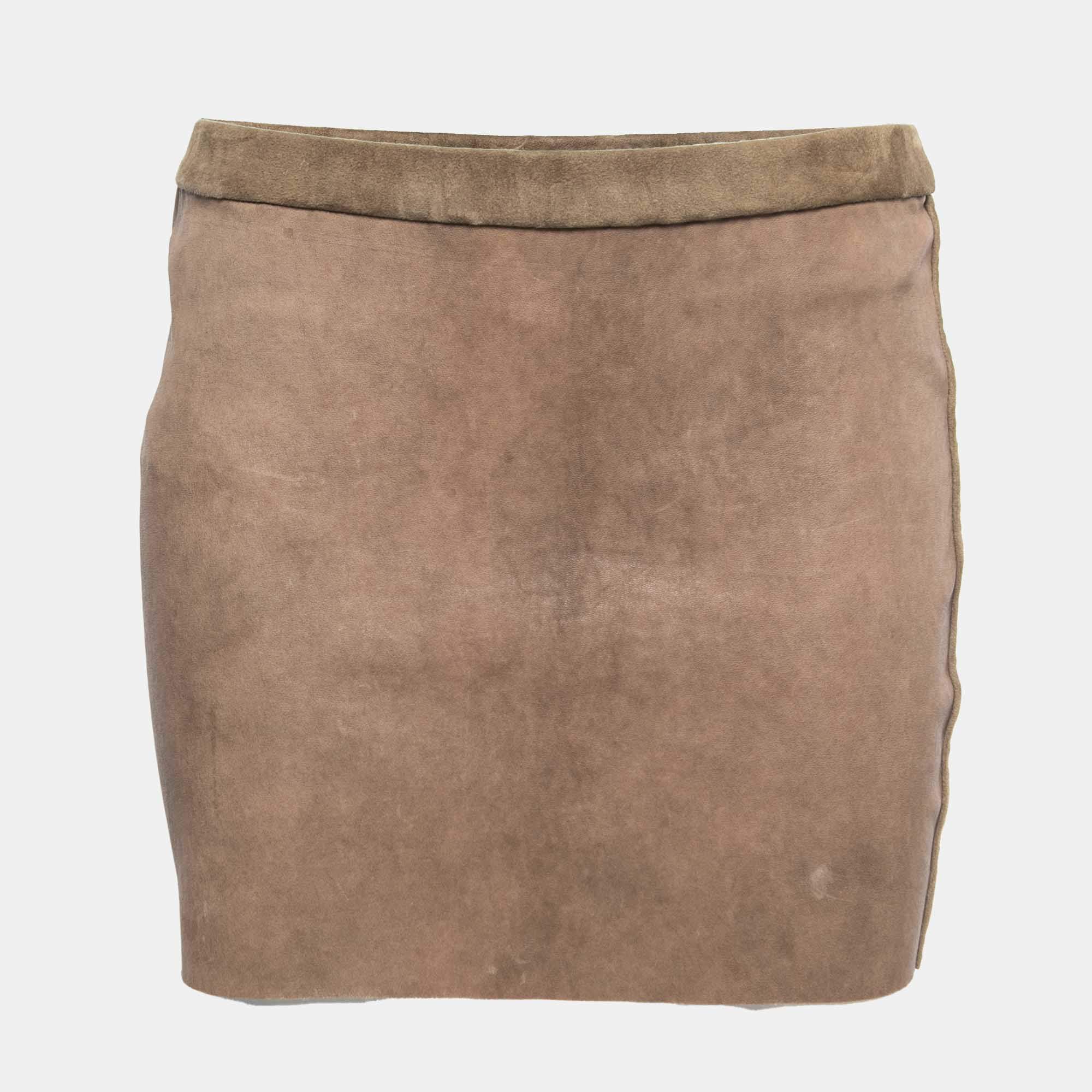 Isabel Brown Lambskin Leather Mini Skirt M Isabel Marant | TLC