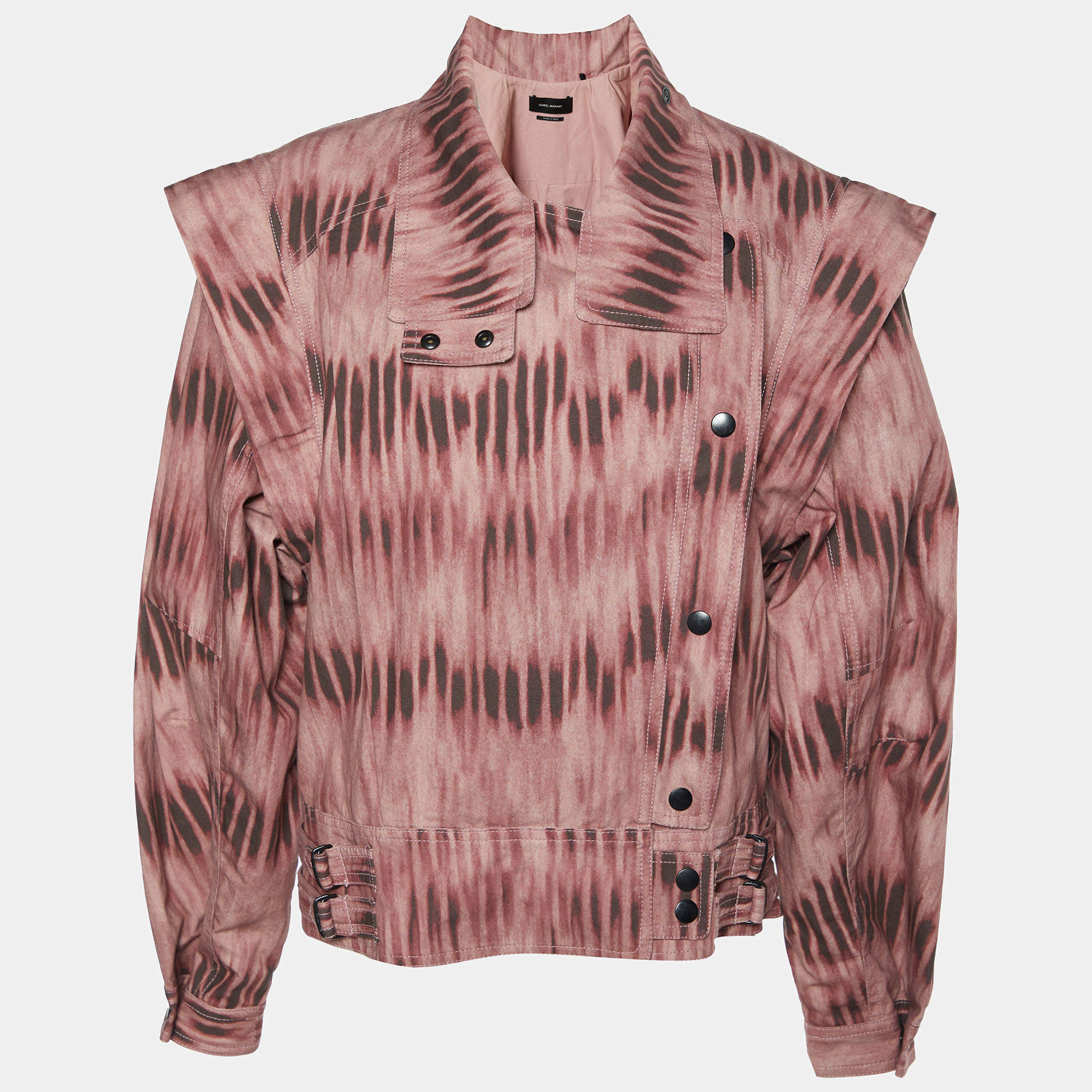 Isabel Marant Pink Tie-Dye Printed Denim Idaline Jacket S