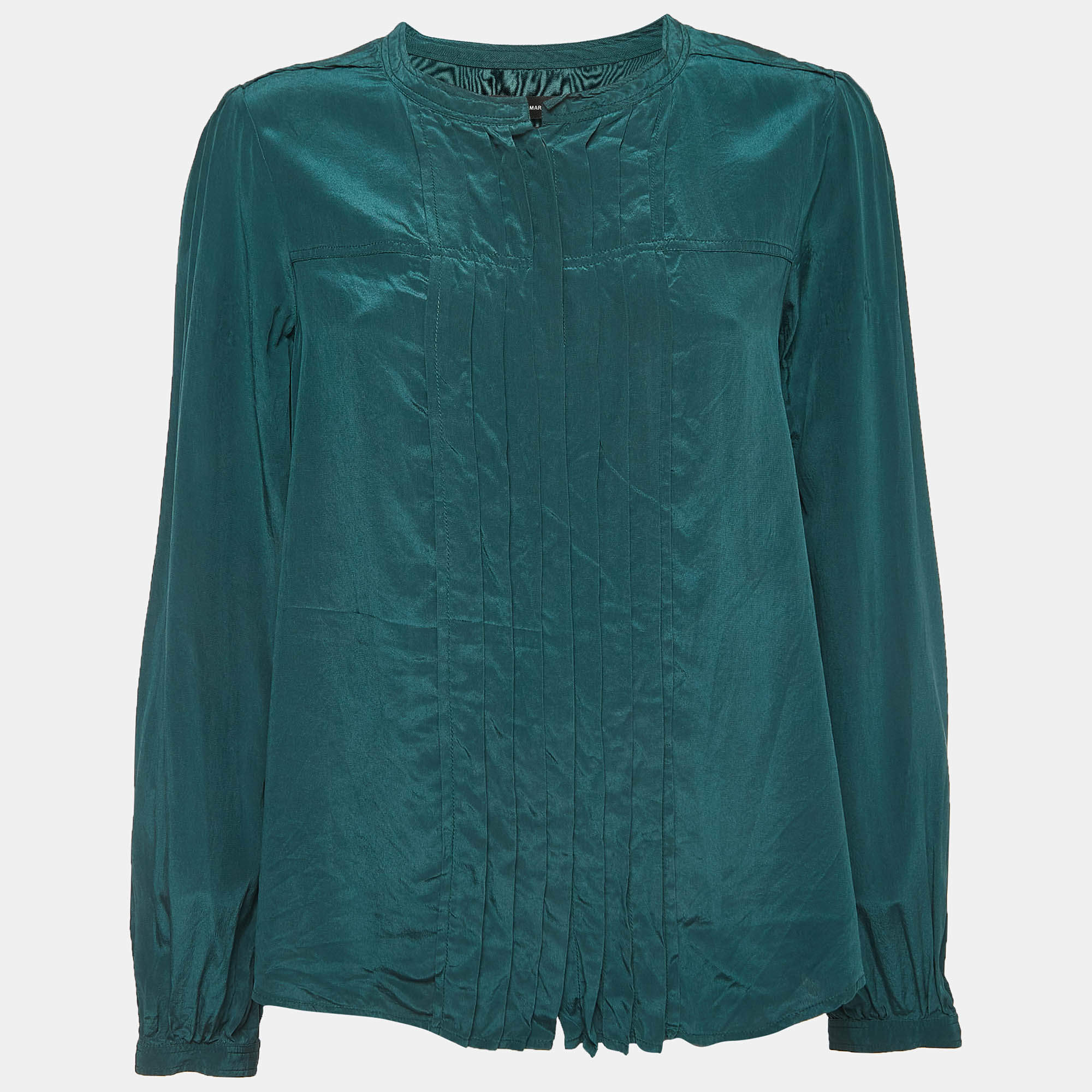 Isabel Marant Dark Green Silk Button Front Blouse L  