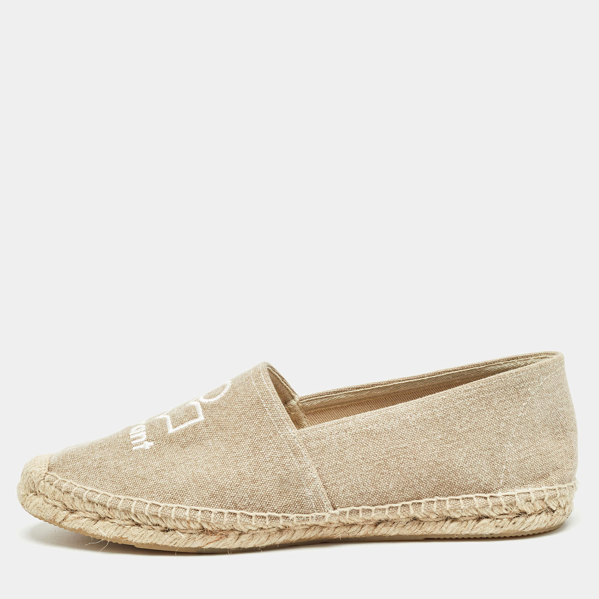 Isabel Marant Beige Canvas Espadrille Flats Size 39