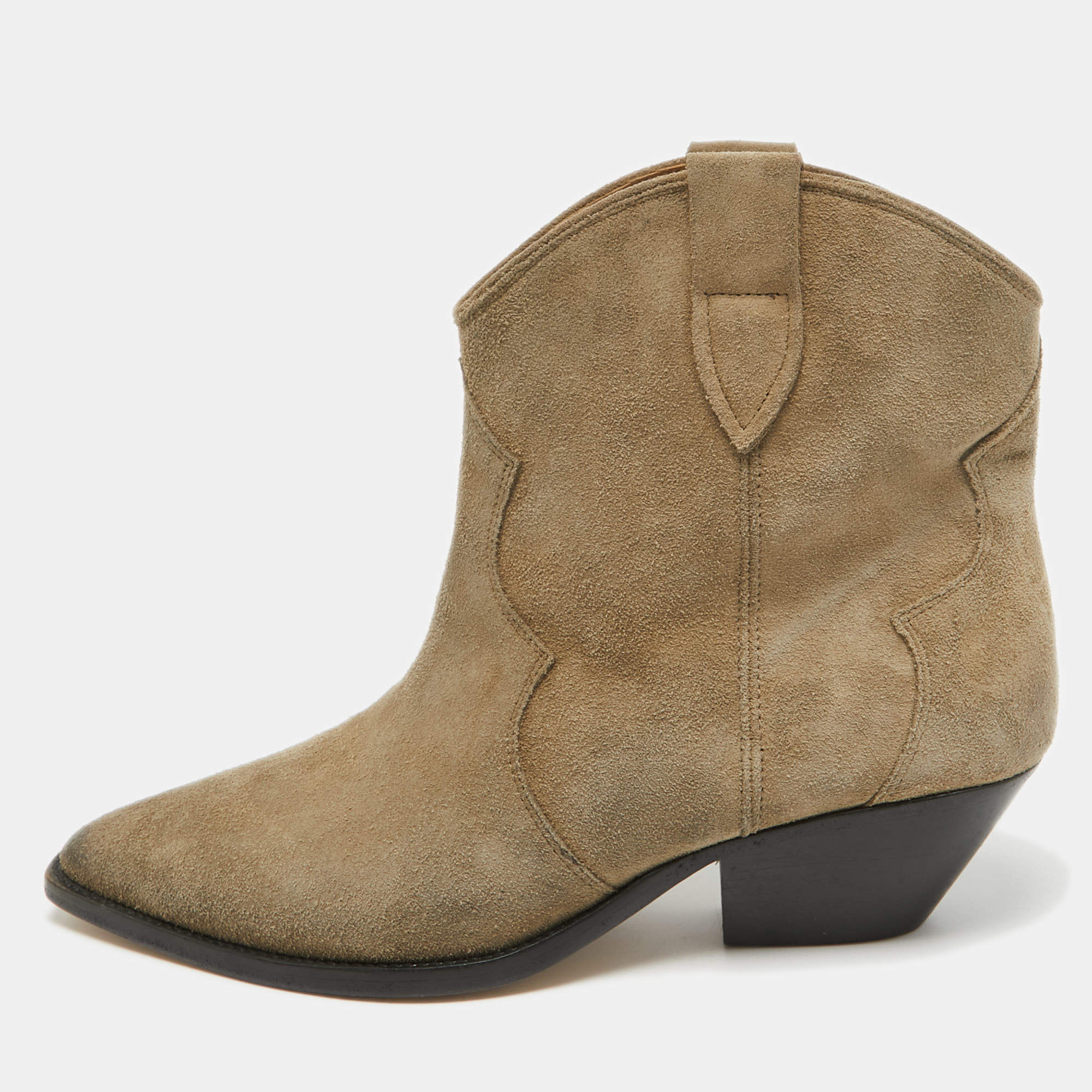Isabel Marant Grey Suede Ankle Length Boots Size 41