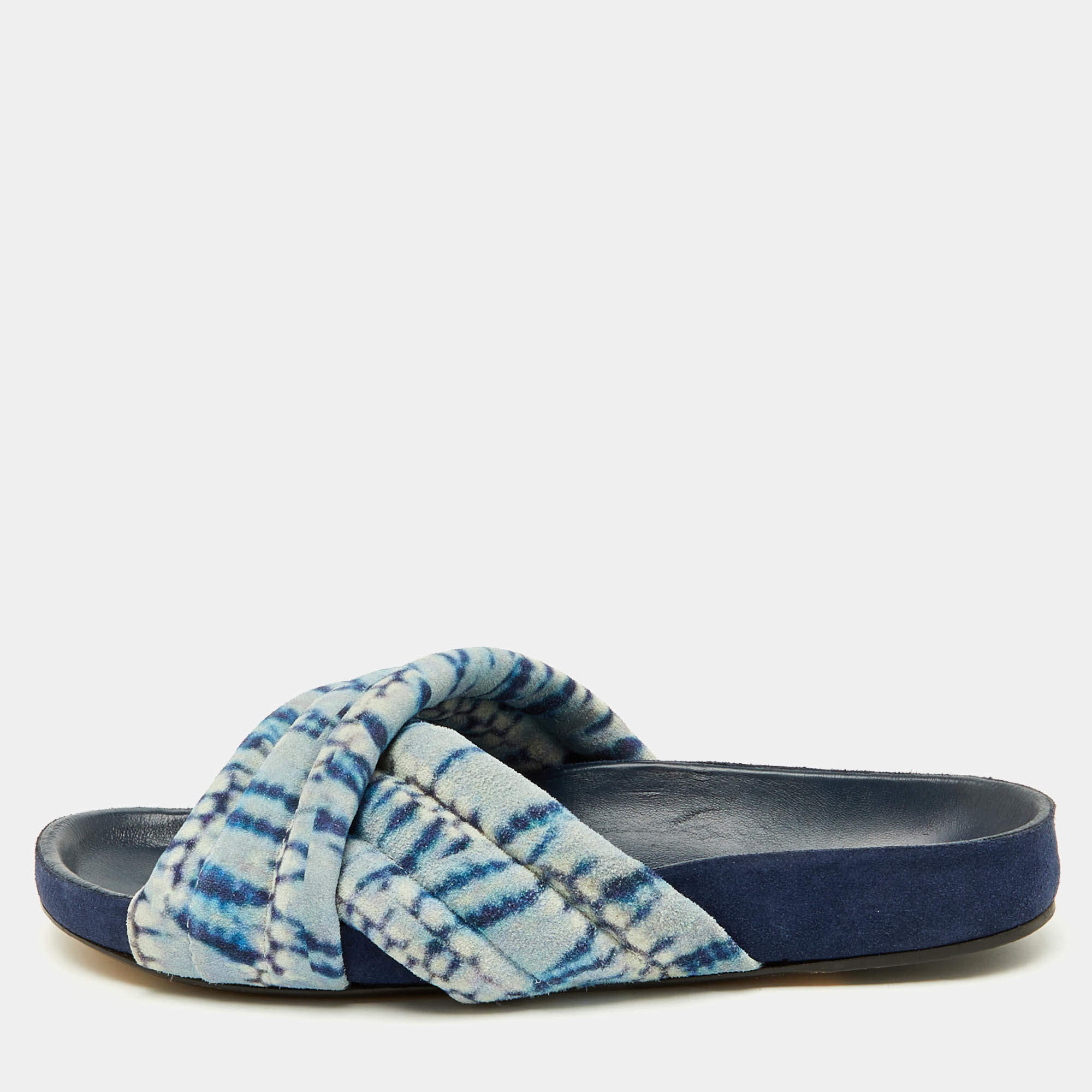 Isabel Marant Blue Criss-Cross Suede Flat Size 38