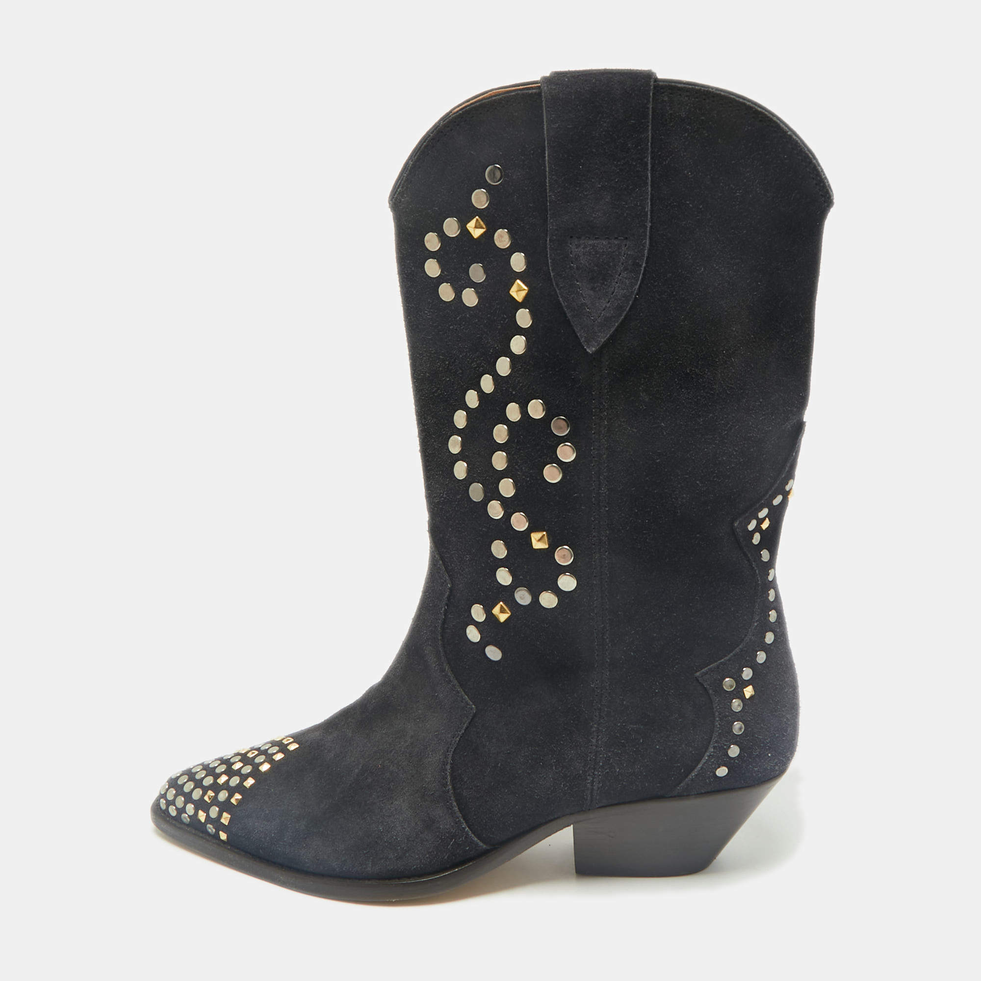 Pre Owned Isabel Marant Grey Suede Dewina Ankle Length Boots Size 39