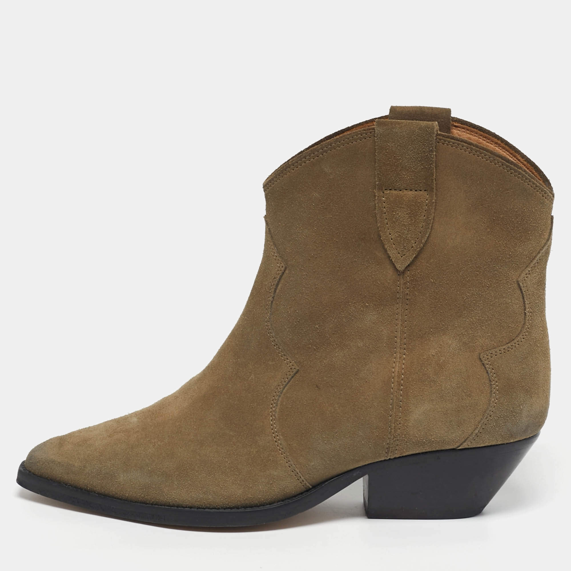 مملوكة مسبقًا حذاء بوت بطول الكاحل إيزابيل مارانت ديوينا سويدي أخضر مقاس 39