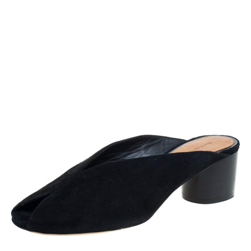 Isabel Marant Black Suede Meirid Slip On Sandals Size 36