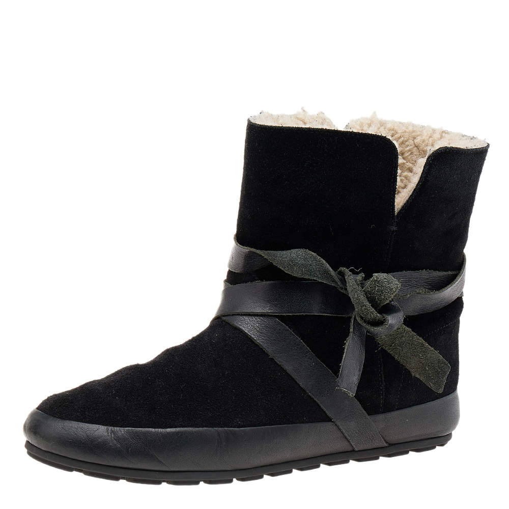 Pre Owned Isabel Marant Etoile Black Suede And Leather Nygel Ankle Boots Size 37