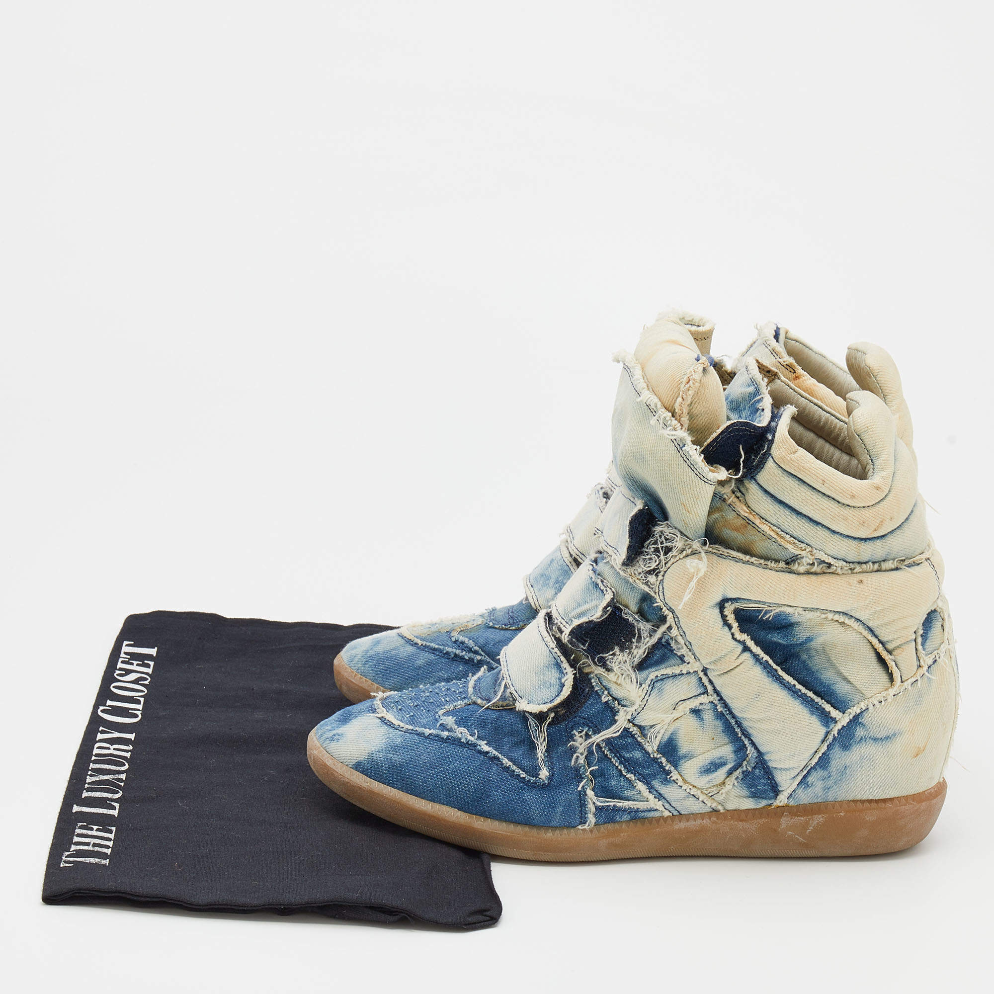 totaal Grondwet Laboratorium Isabel Marant Blue/White Denim Bekett Wedge Sneakers Size 40 Isabel Marant  | TLC