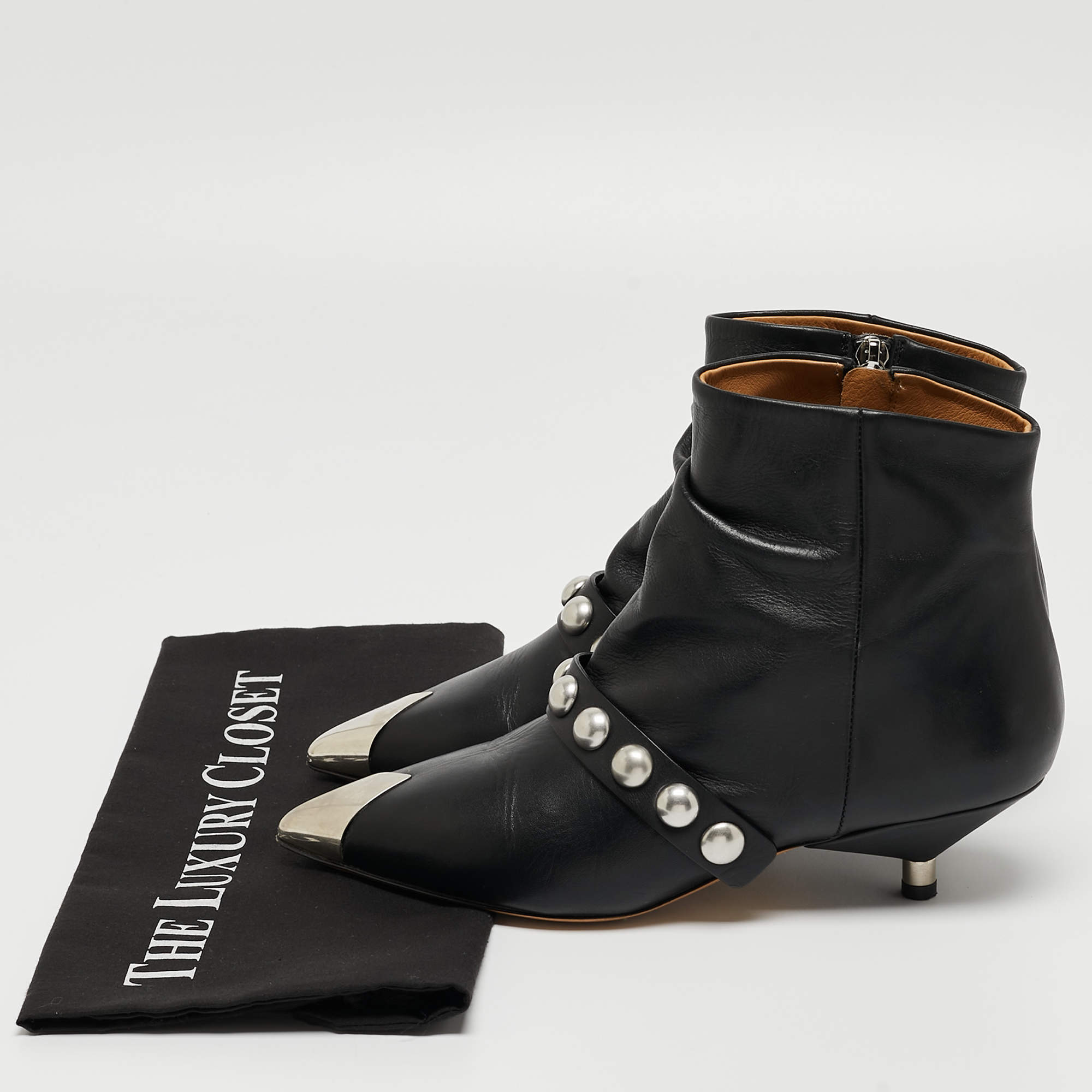 ISABEL MARANT Donatee Studded Leather Ankle Boots - Farfetch