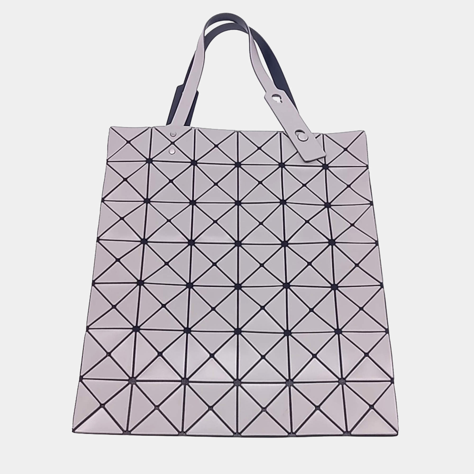 Pre Owned Issey Miyake Silver Mesh and PVC Silver Bao Bao Tote bag