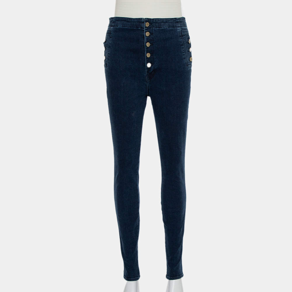J Brand Navy Blue Denim High Waist Skinny Natasha Jeans M