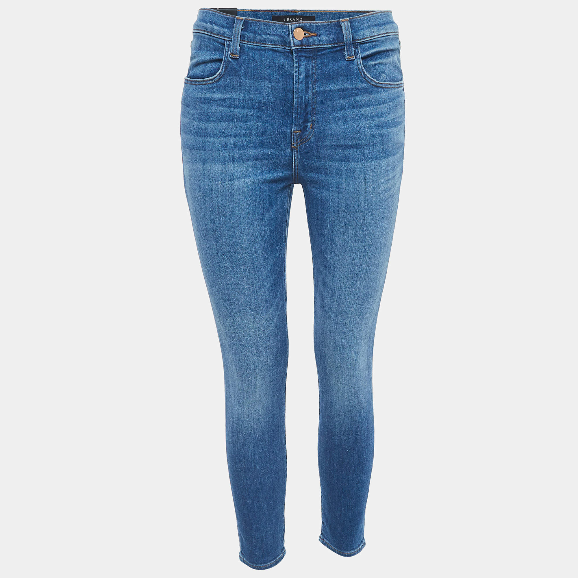 J Brand Blue Washed Denim High Rise Crop Jeans M Waist 29"