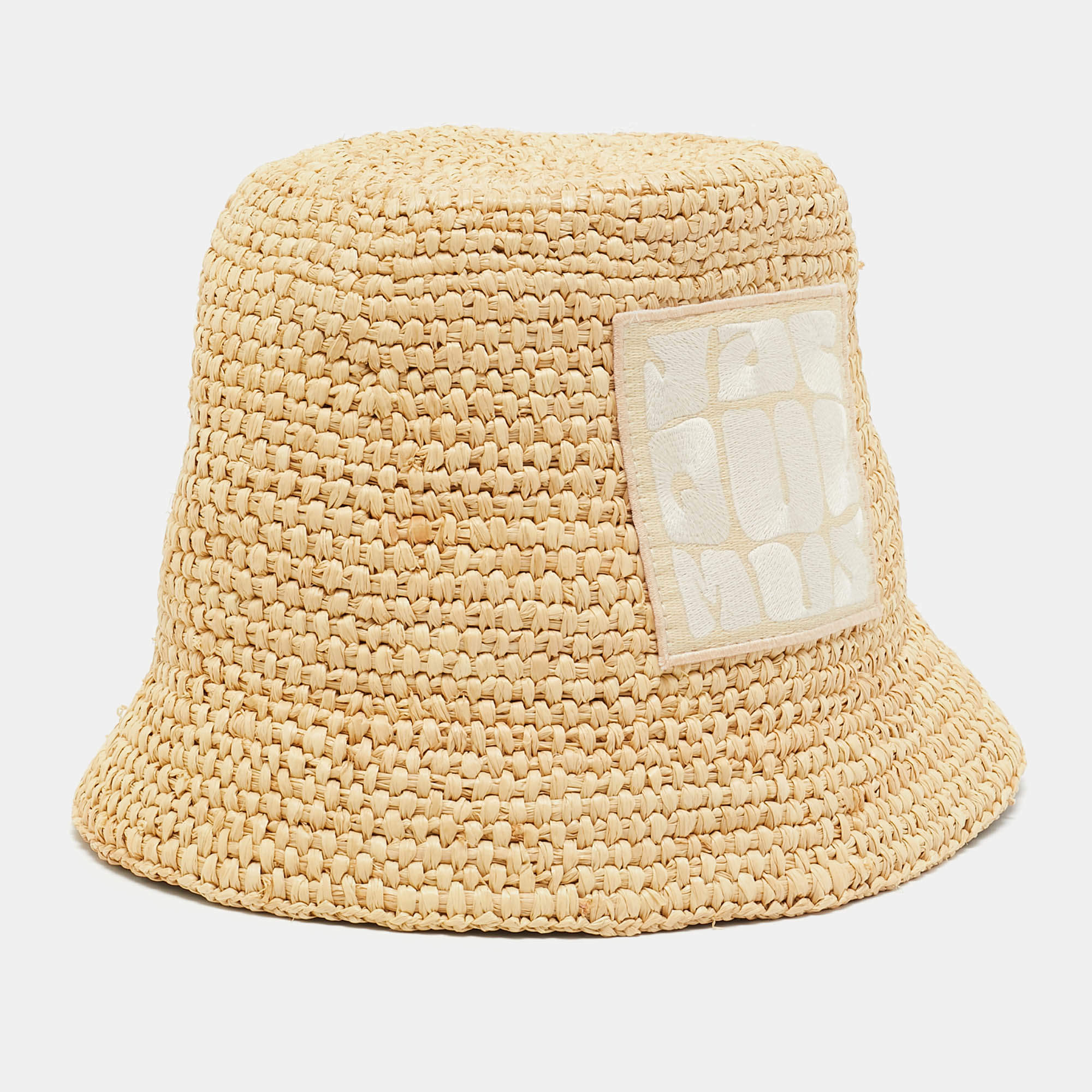 Jacquemus Brown Raffia Le Bob Ficiu Bucket Hat