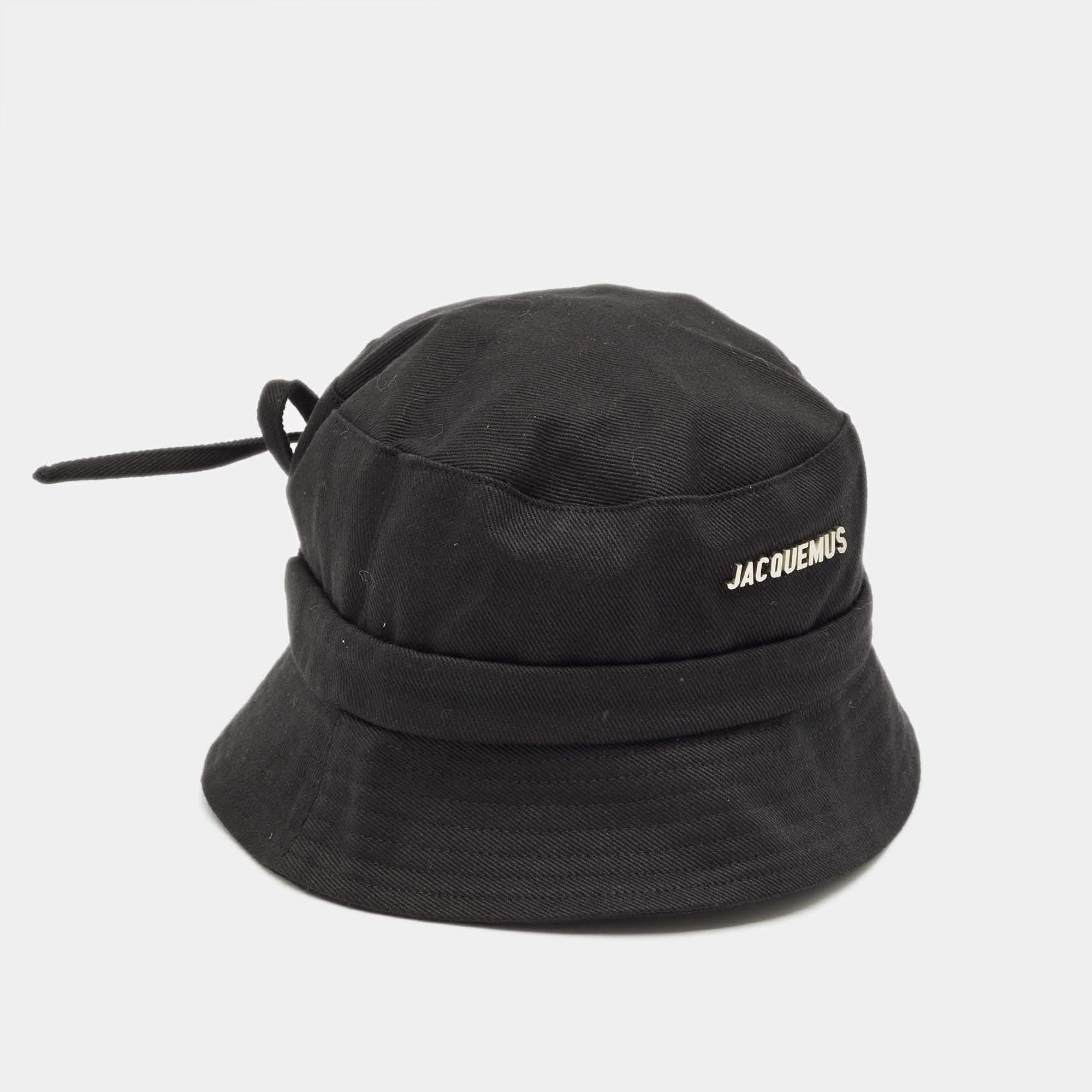 Pre Owned Jacquemus Black Cotton Le Bob Gadjo Hat Size 58