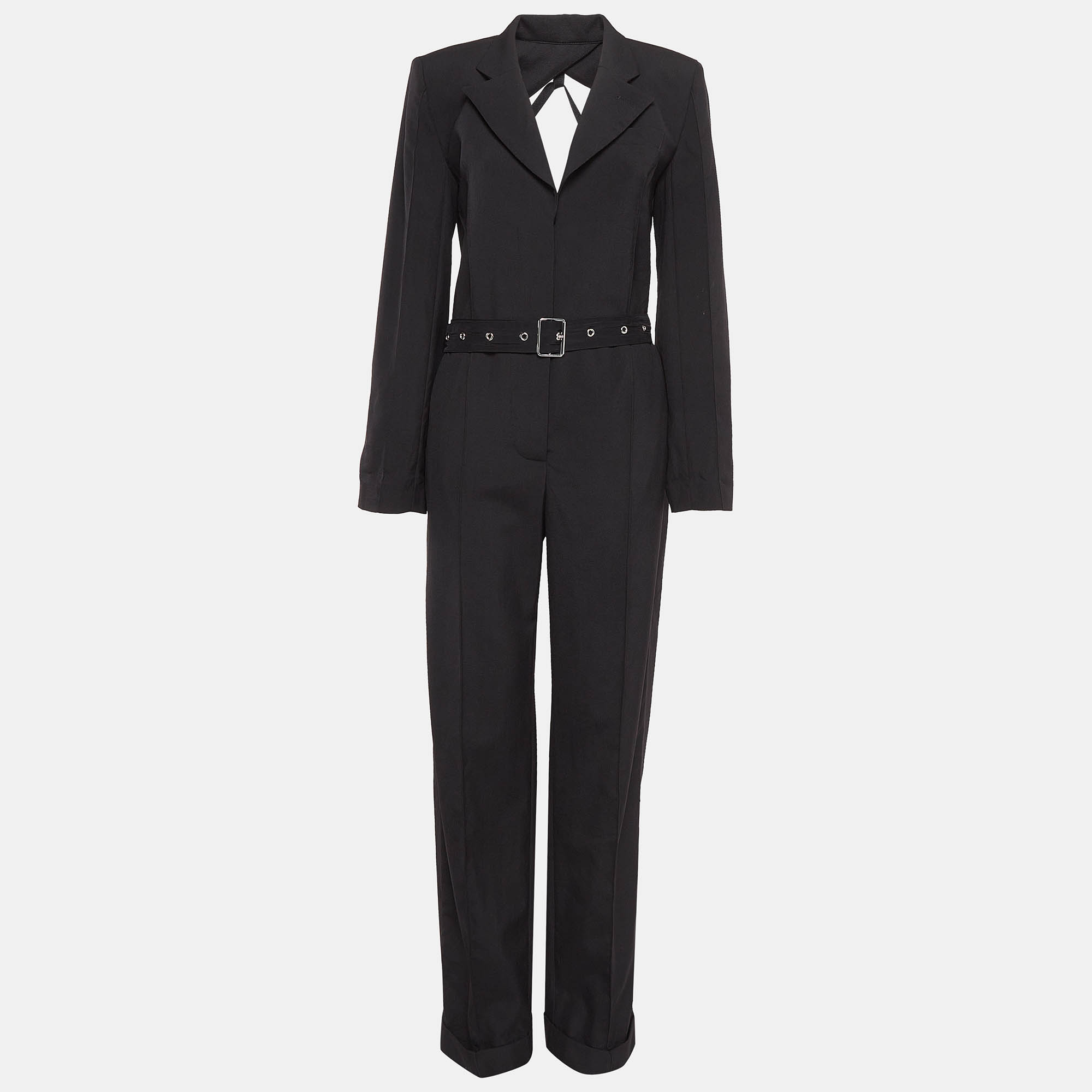 Pre Owned Jacquemus Black Wool Back Open La Combinaison Jumpsuit M