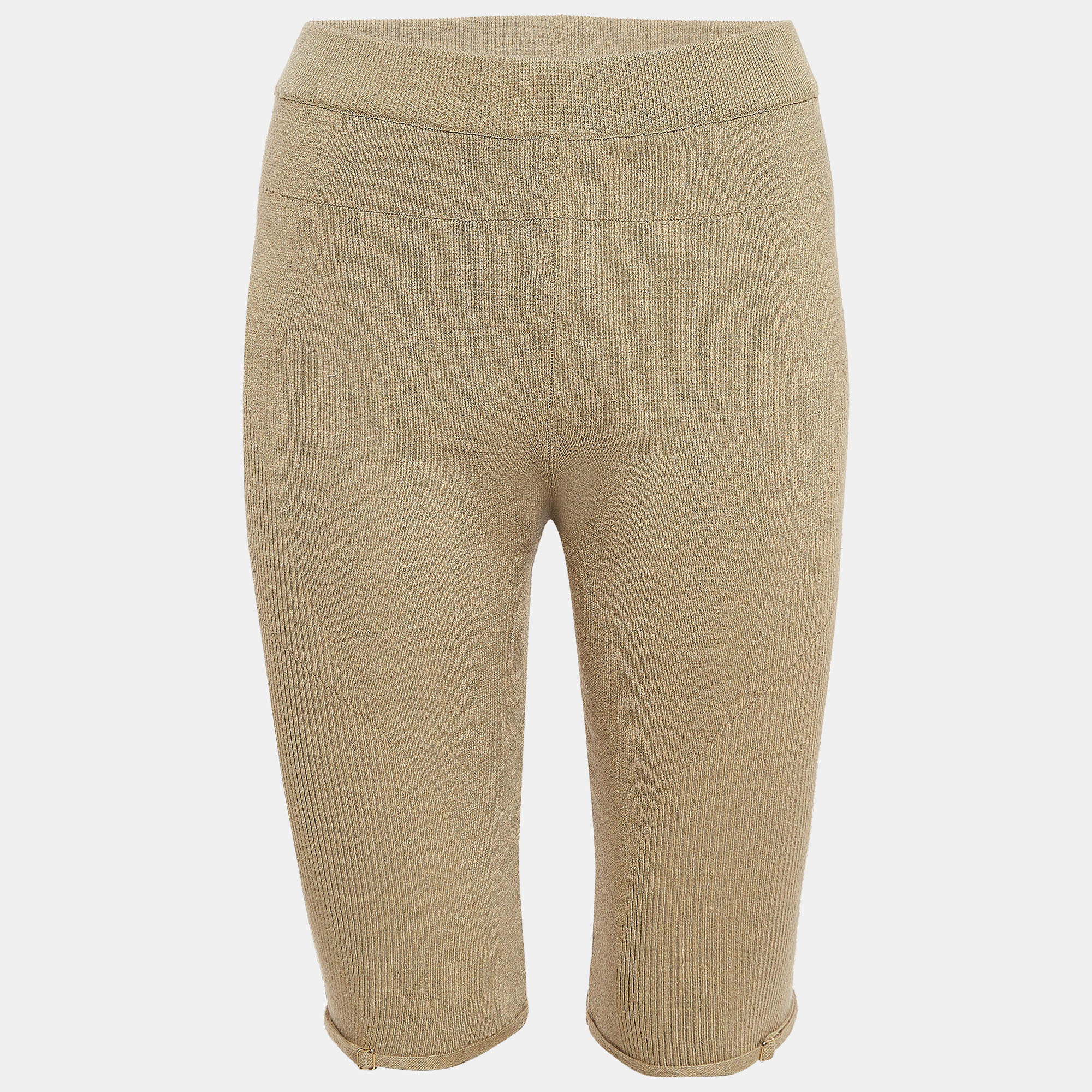 Jacquemus Khaki Green Linen Blend Knit Sierra Shorts L