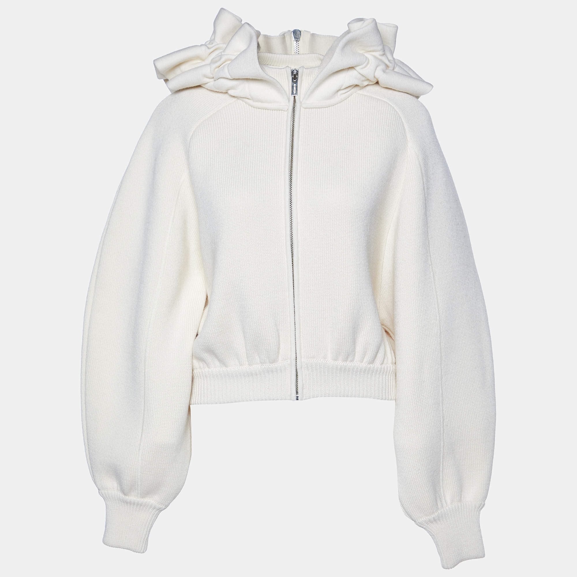 Jacquemus Cream Wool & Cotton La Maille Crinoline Ruffled Jumper S