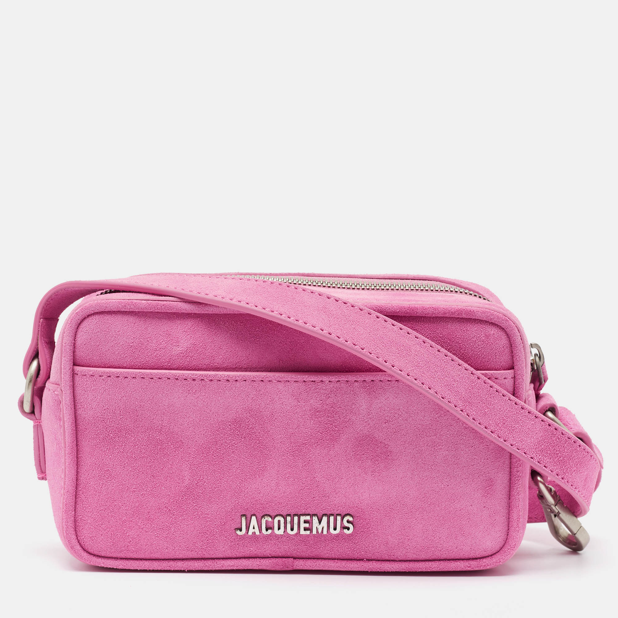 Jacquemus Pink Suede Le Baneto Shoulder Bag