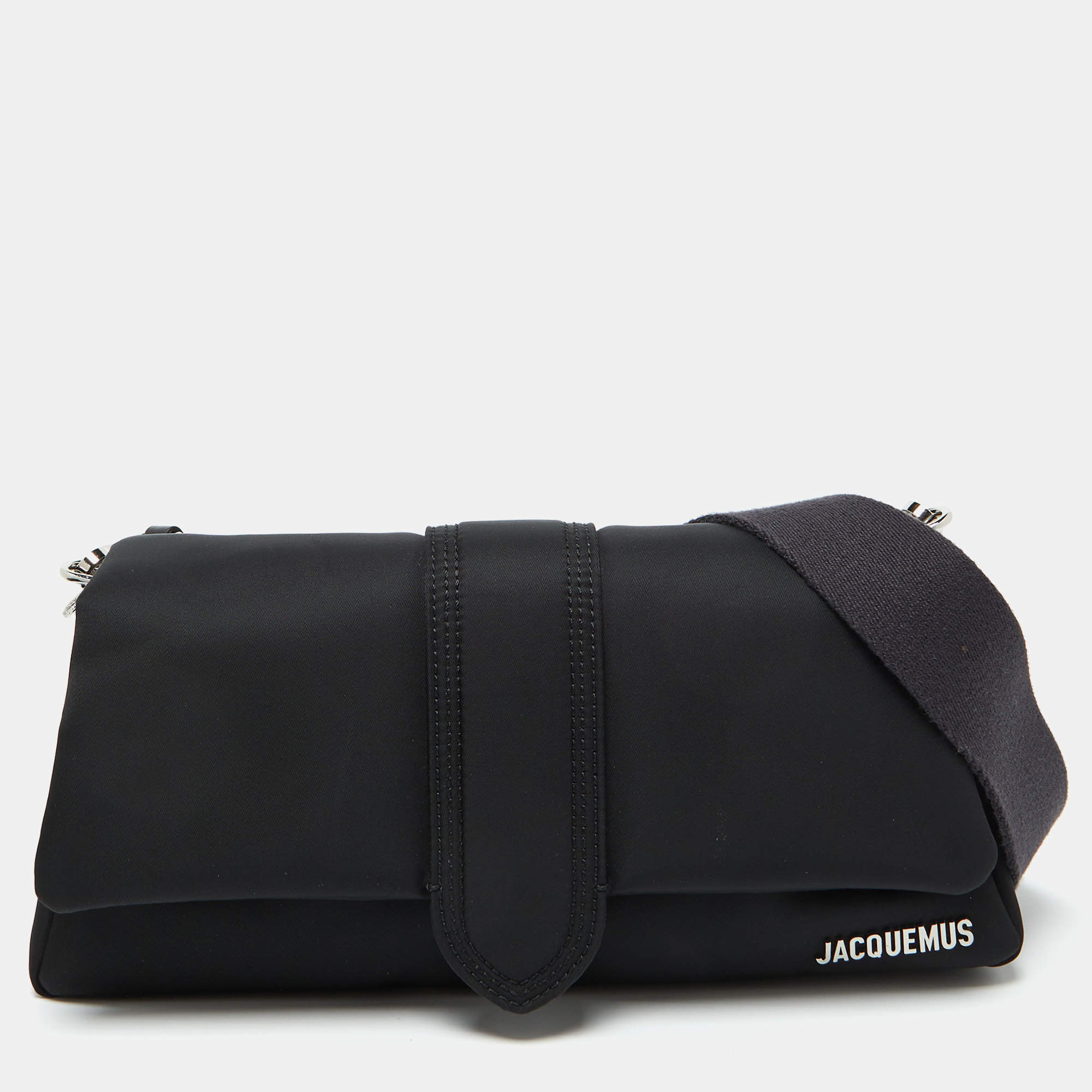 Jacquemus Black Nylon Le Bambino Flap Shoulder Bag