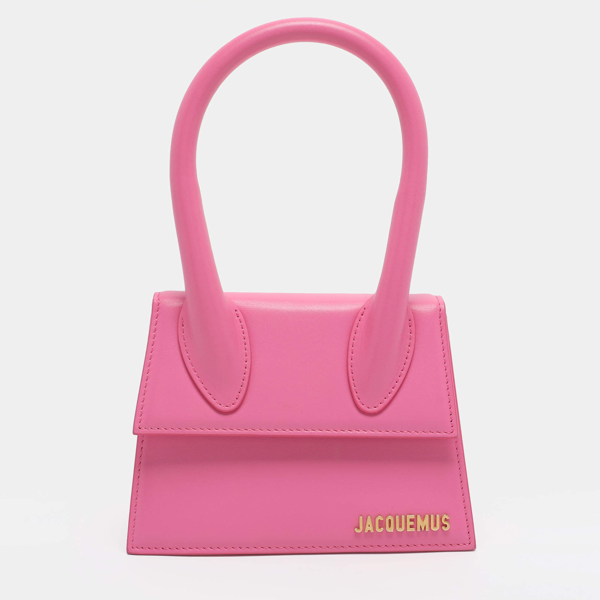 مملوكة مسبقًا Jacquemus Le Chiquito Moyen Pink Leather Top Handle Bag