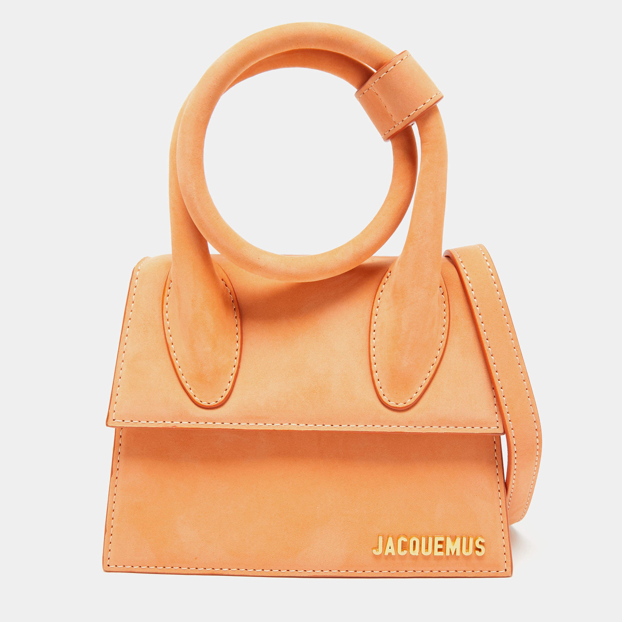 Jacquemus Beige Sueder Grand Le Chiquito Top Handle Bag