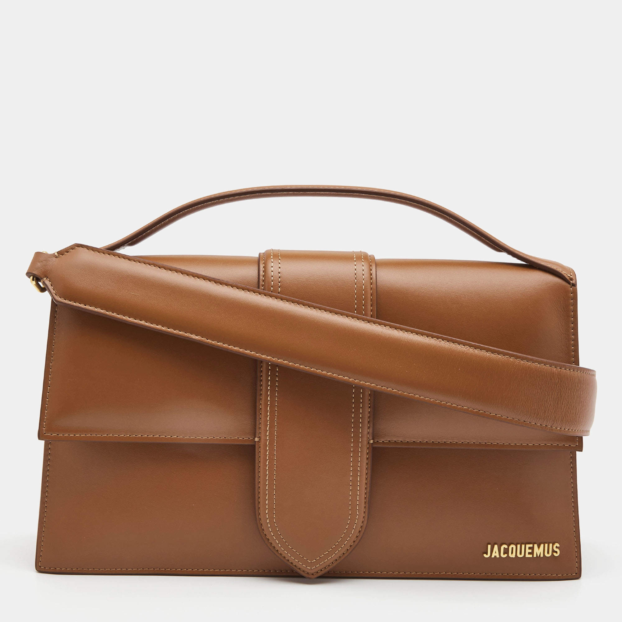مملوكة مسبقًا Jacquemus Brown Leather Le Bambino Top Handle Bag