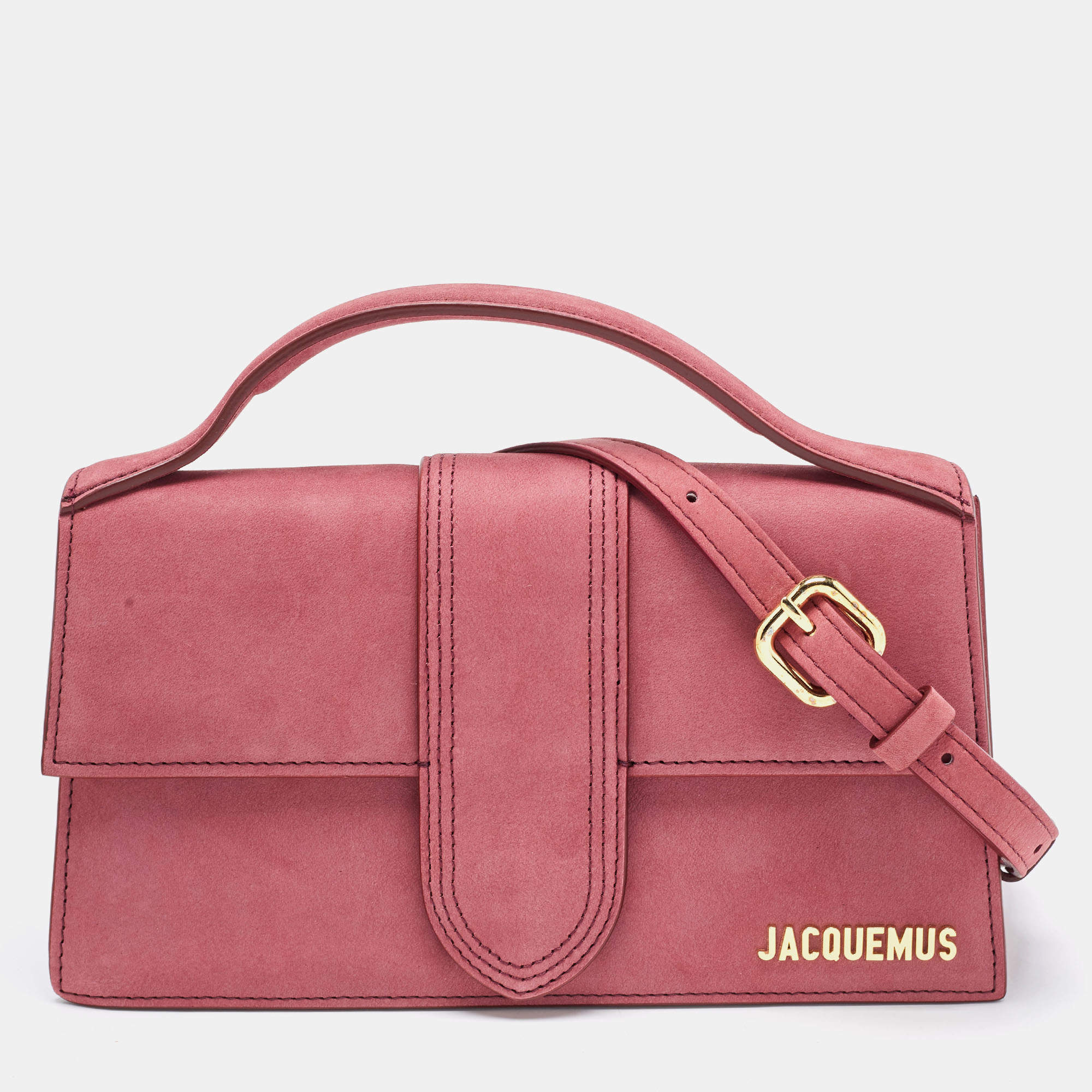 Jacquemus Pink Nubuck Leather Le Grand Bambino Top Handle Bag