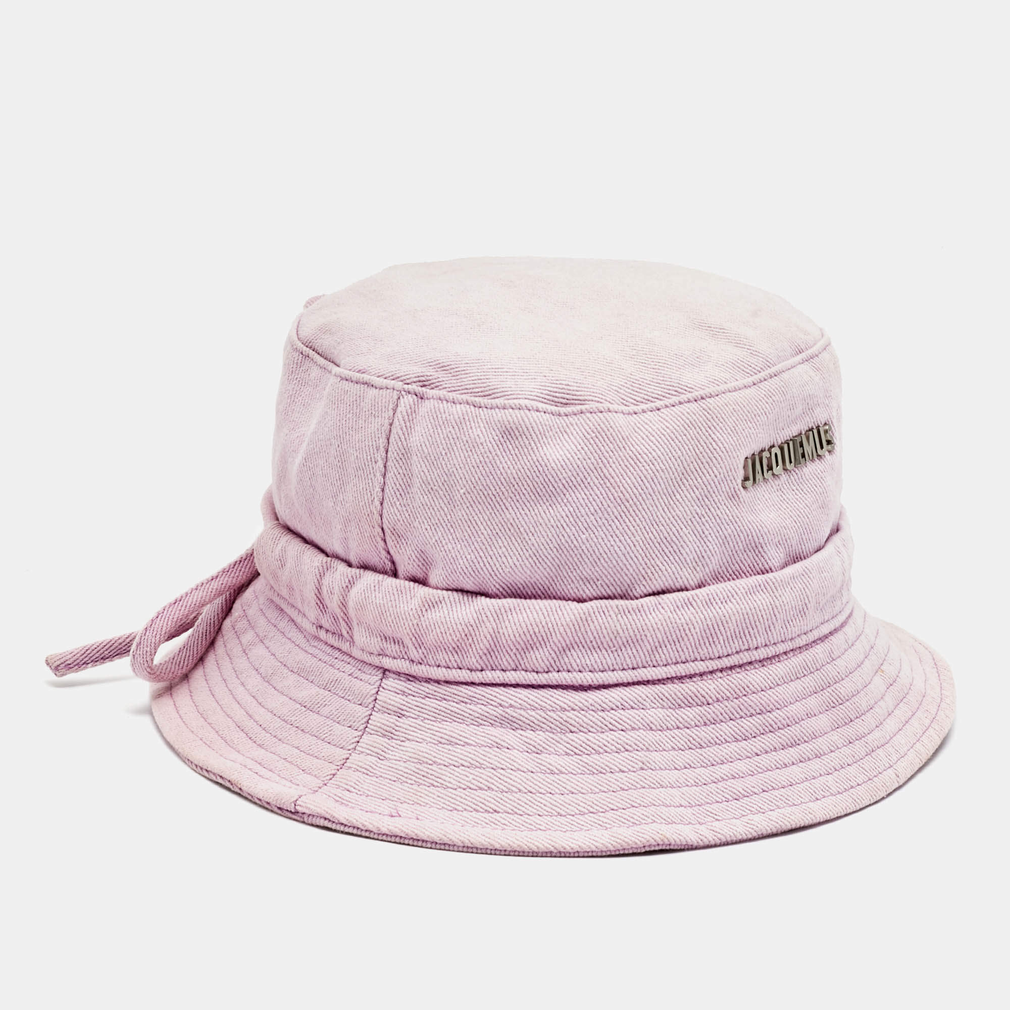 مملوكة مسبقًا Jacquemus Pink Le bob Gadjo Canvas Bucket Hat Size 58