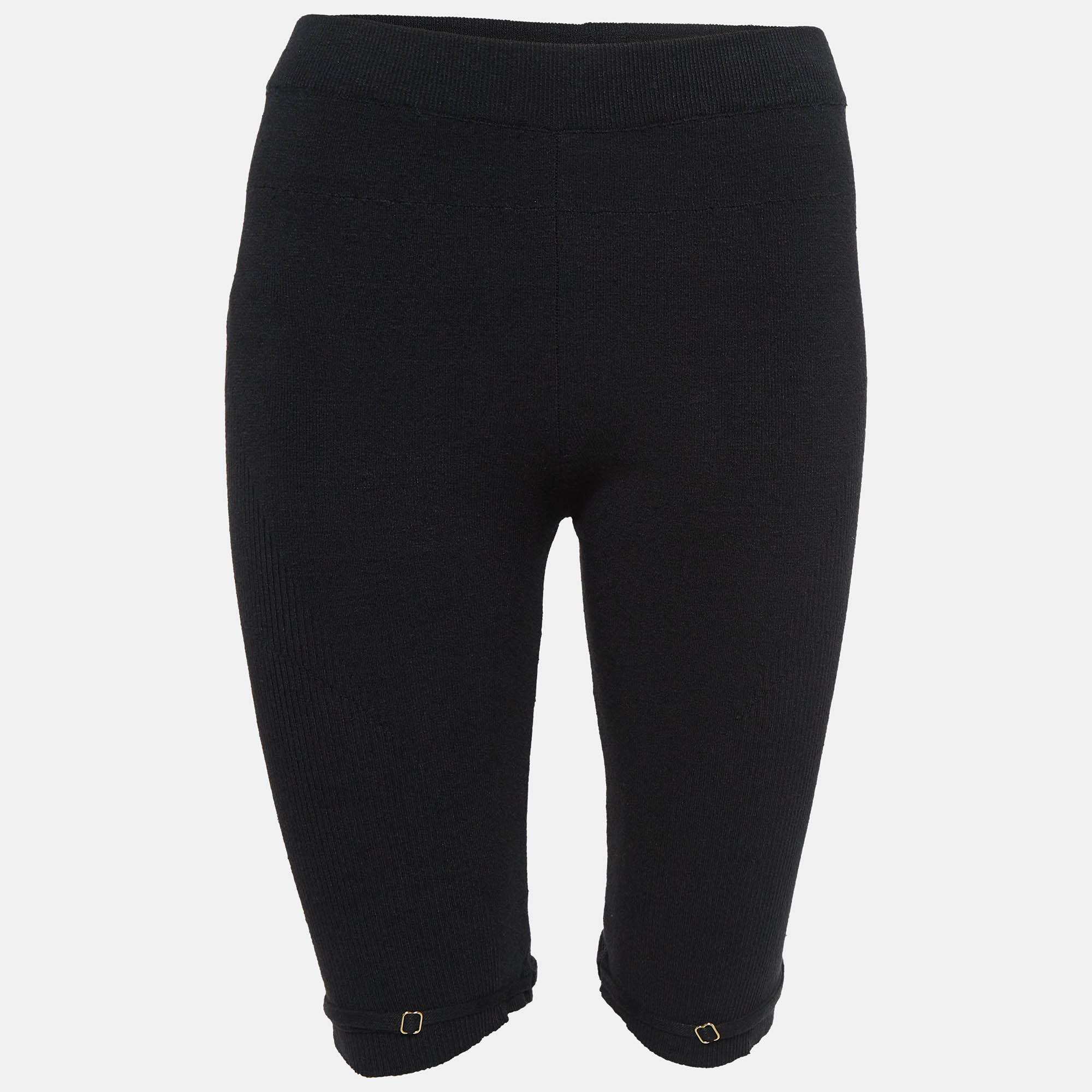 Jacquemus Black Rib Knit Sierra Biker Shorts L