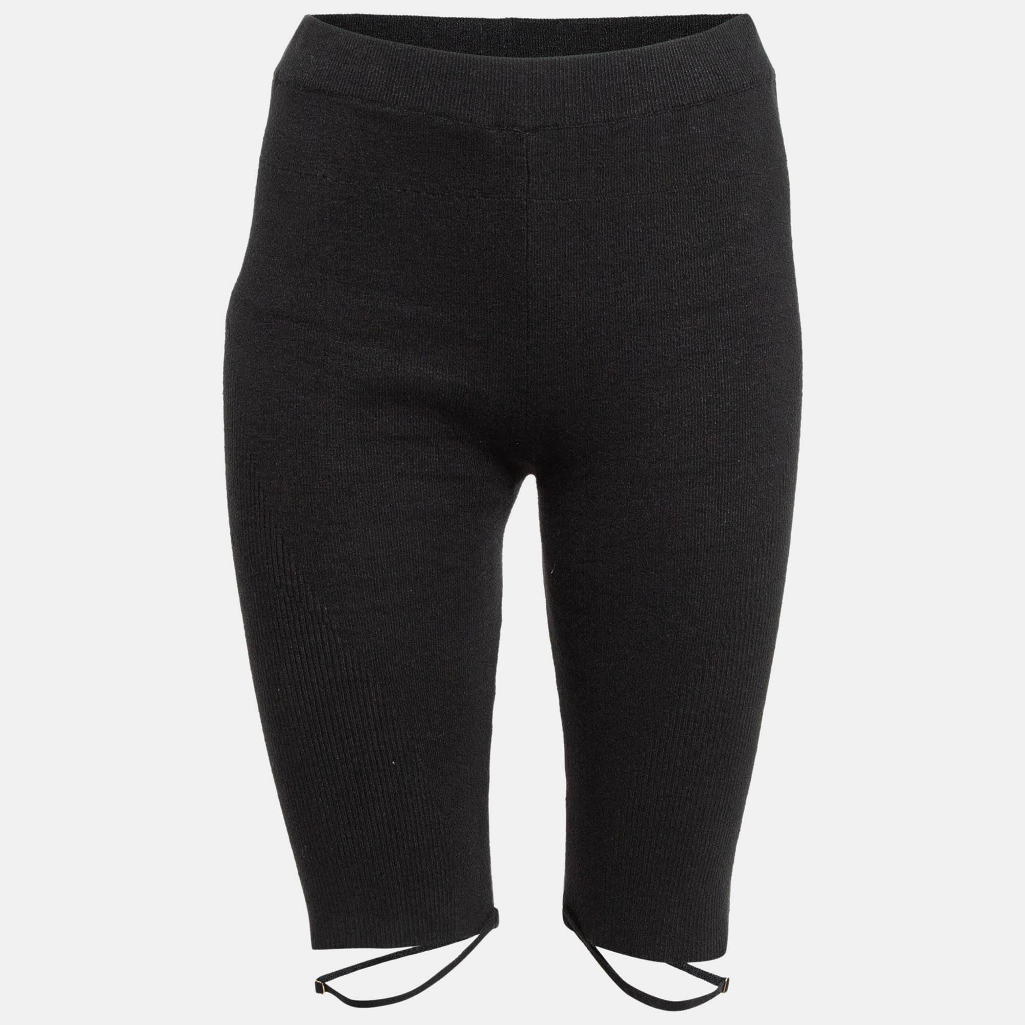 Jacquemus Black Rib Knit Biker Shorts L