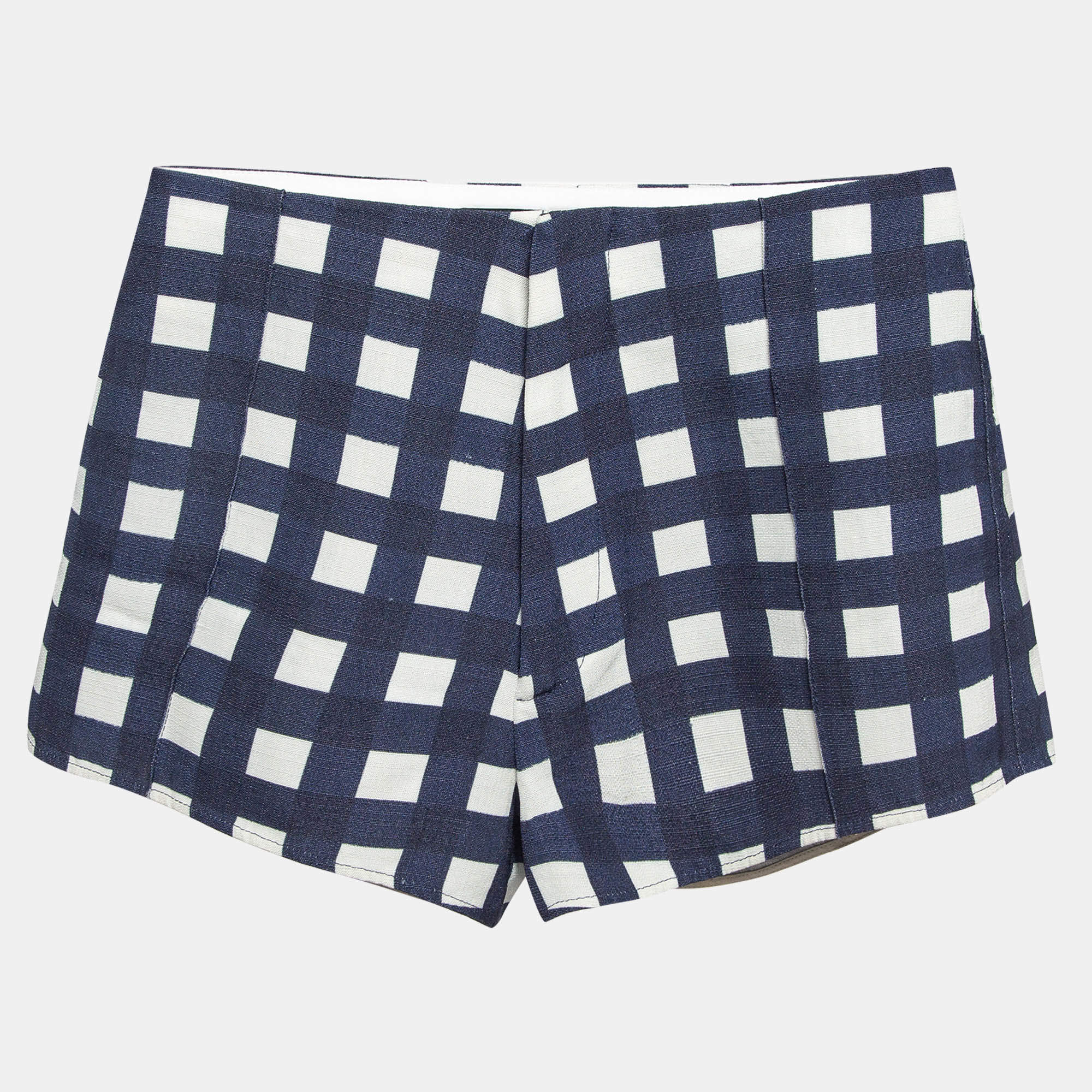 Jacquemus Blue Gingham Silk Blend Le Limao Shorts S