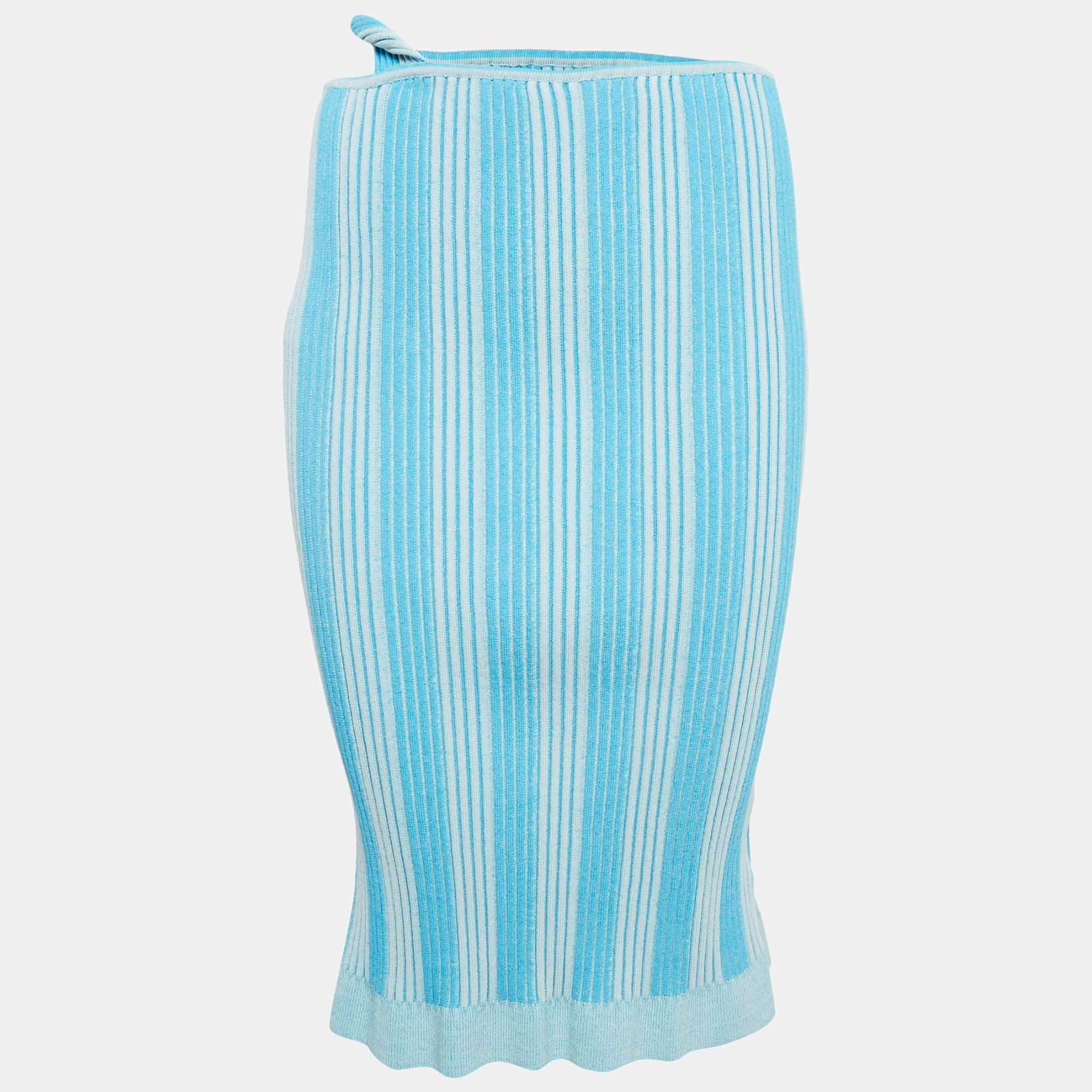 Jacquemus Blue Striped Rib Knit La Jupe Gelato Skirt XS