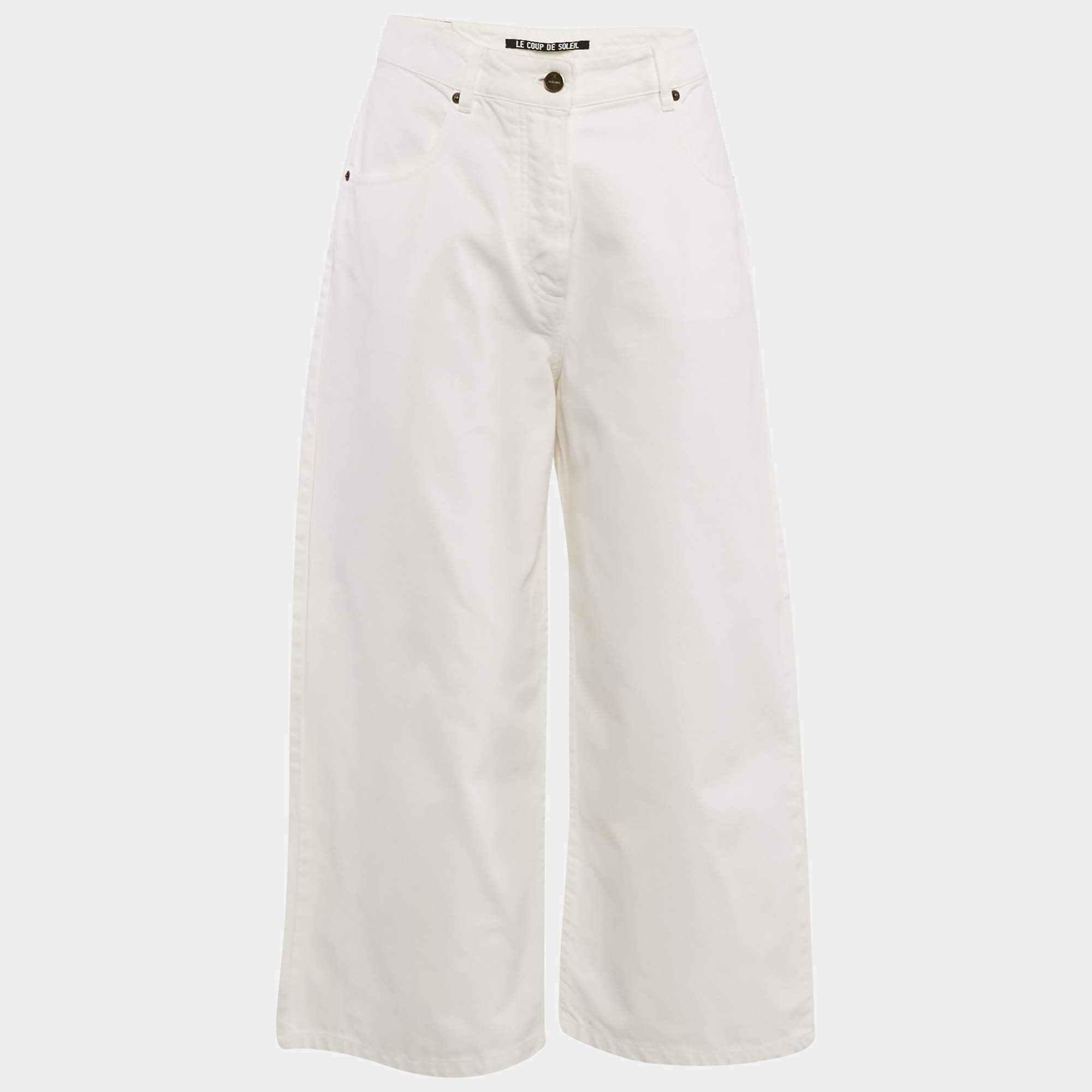 Jacquemus White Denim Le Coup de Soleil Wide Leg Jeans M/Waist 32"